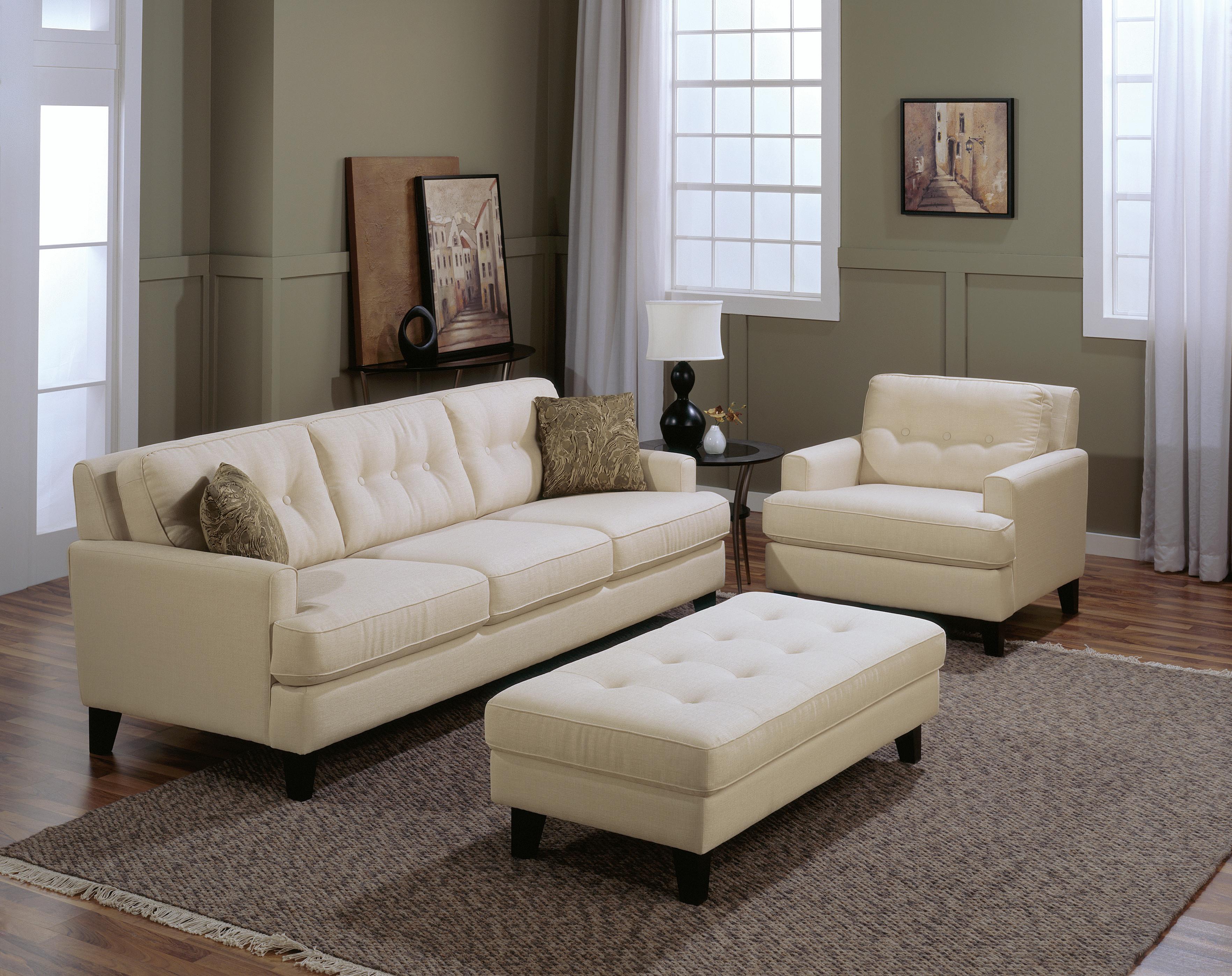 Palliser Barbara Transitional Stationary Sofa with Tapered Wood Legs