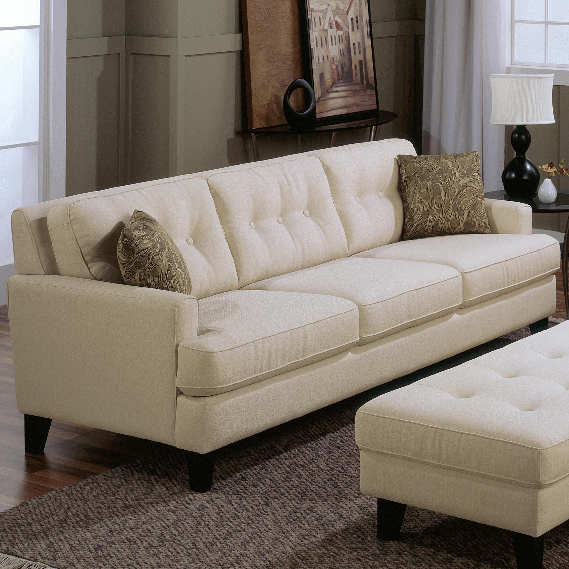 Palliser Barbara Transitional Stationary Sofa with Tapered Wood Legs