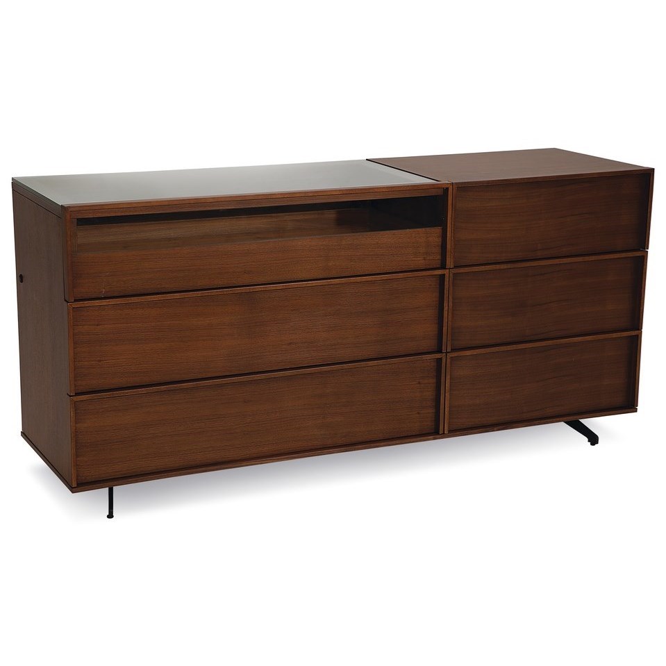 Palliser Kamden 710457 MidCentury Modern Dresser with Glass Top