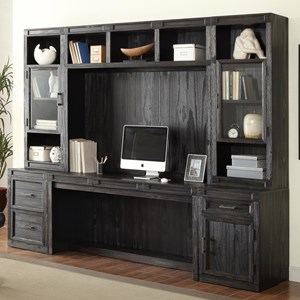 Hudson 6 Piece Desk with Hutch and Printer File Storage