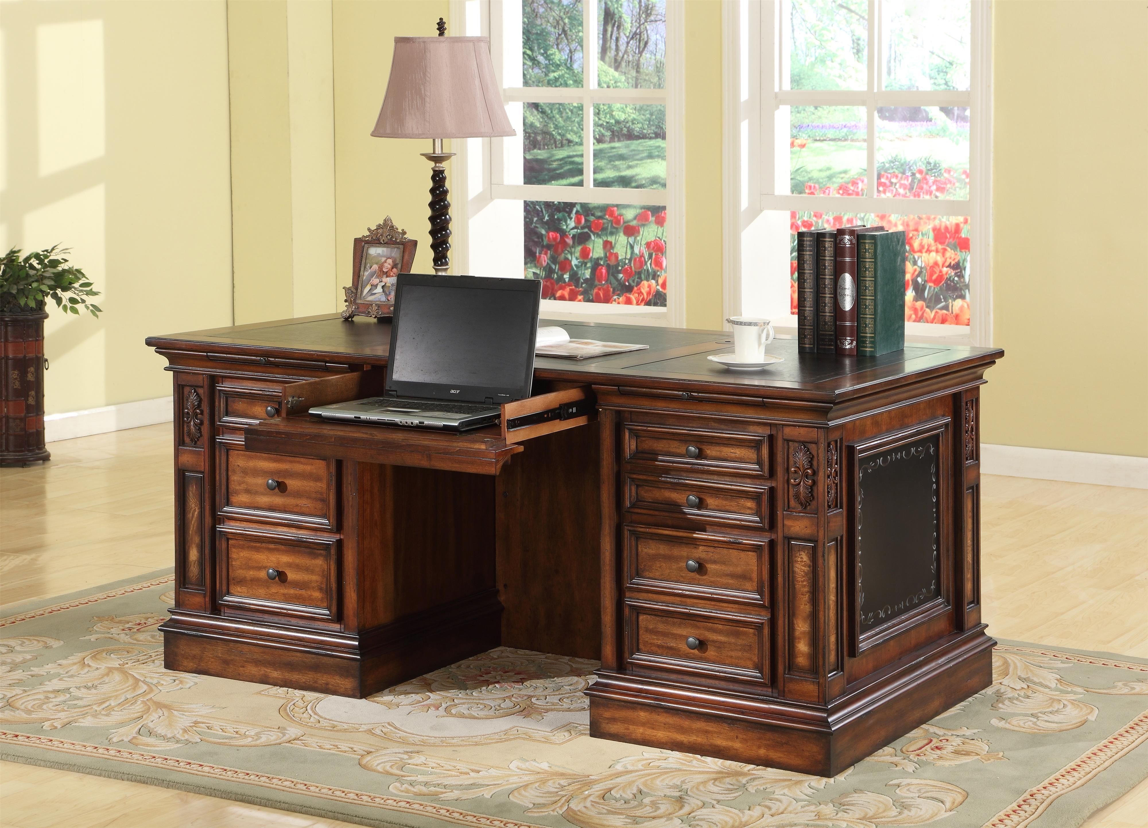 Parker House Leonardo Double Pedestal Executive Desk with 2 File