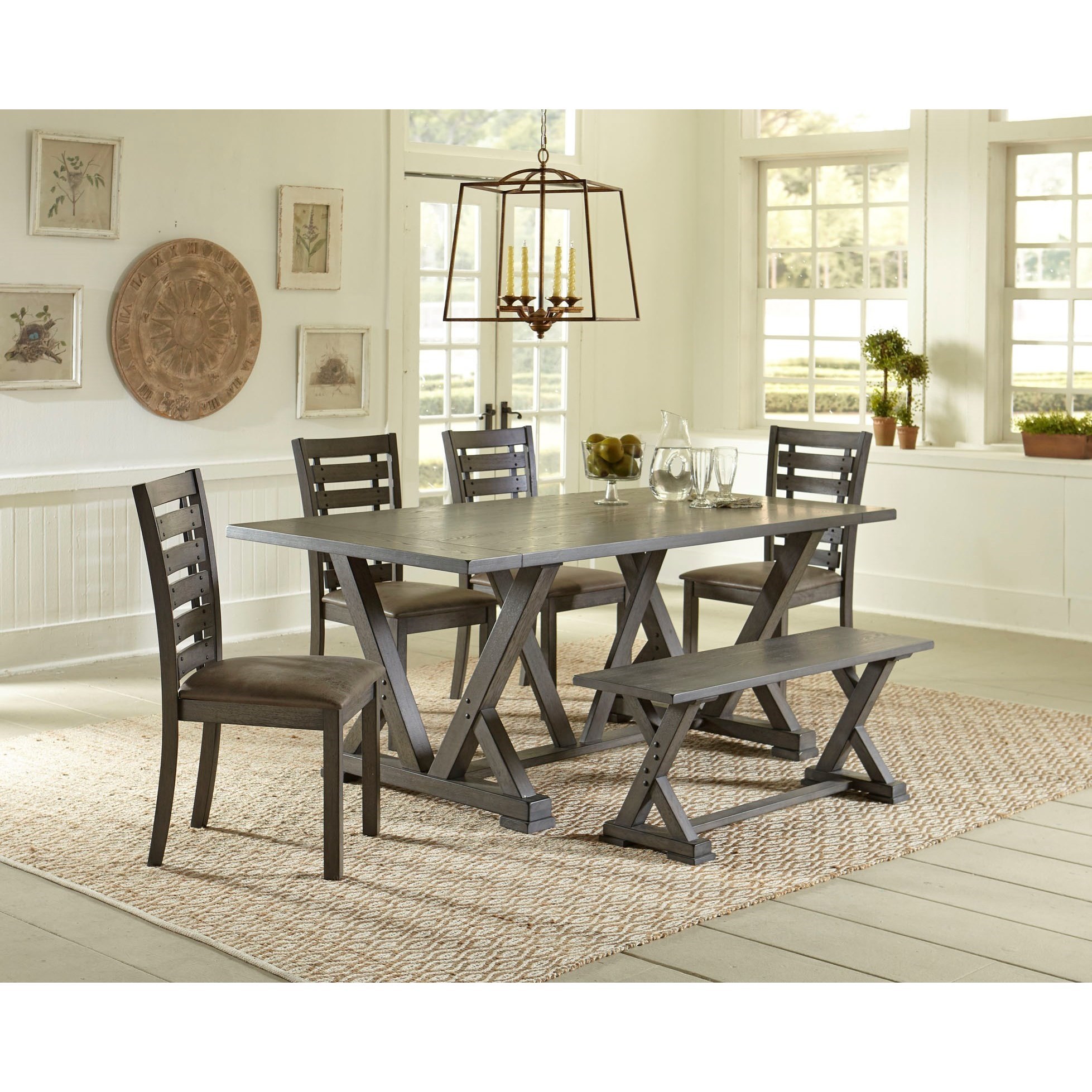 Progressive Furniture Fiji Relaxed Vintage 6Piece Table and Chair Set