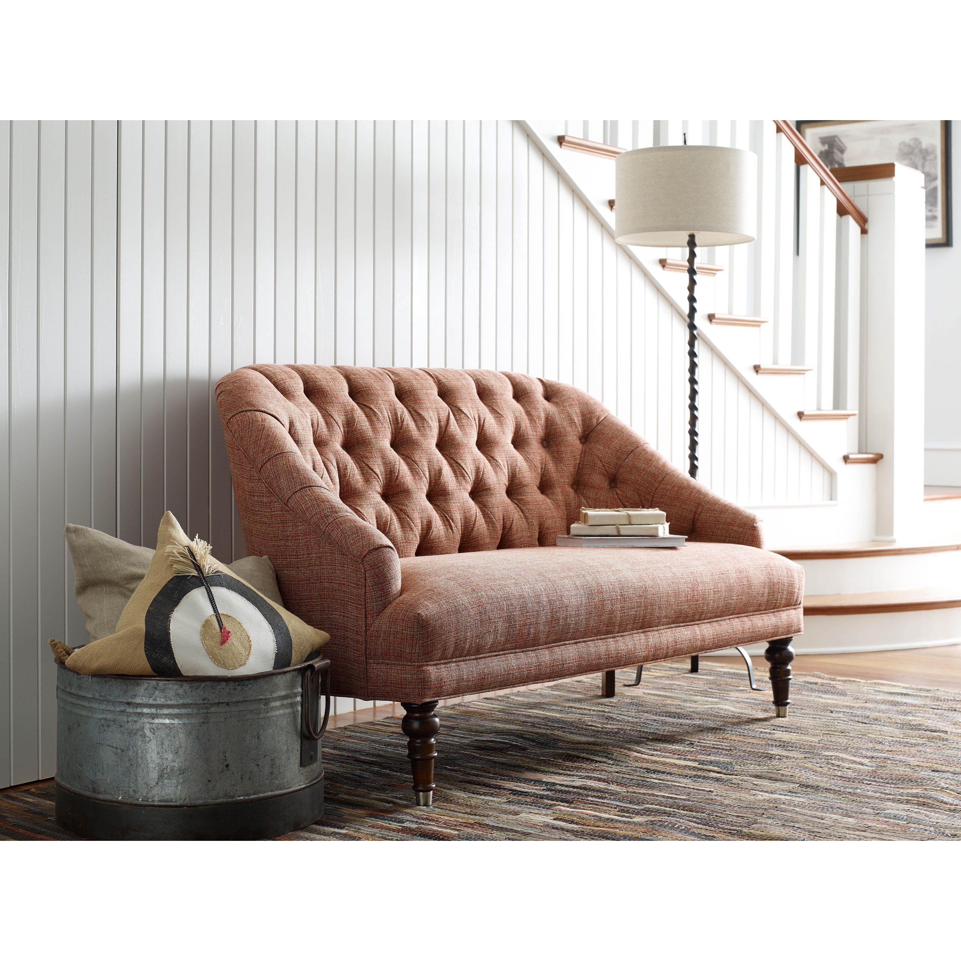 Rachael Ray Home by Craftmaster R0630 Traditional Button Tufted Settee