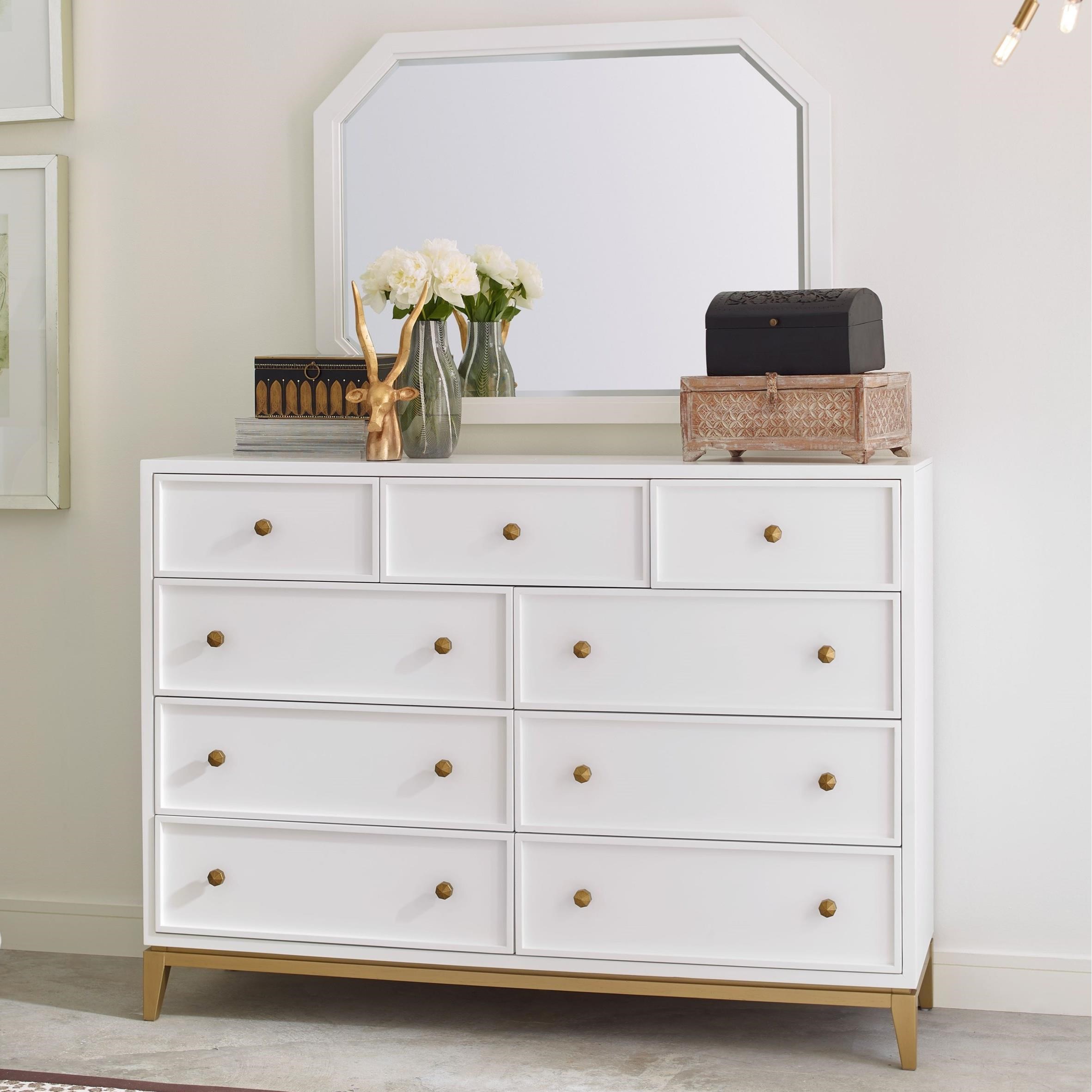 Dresser and Mirror Set
