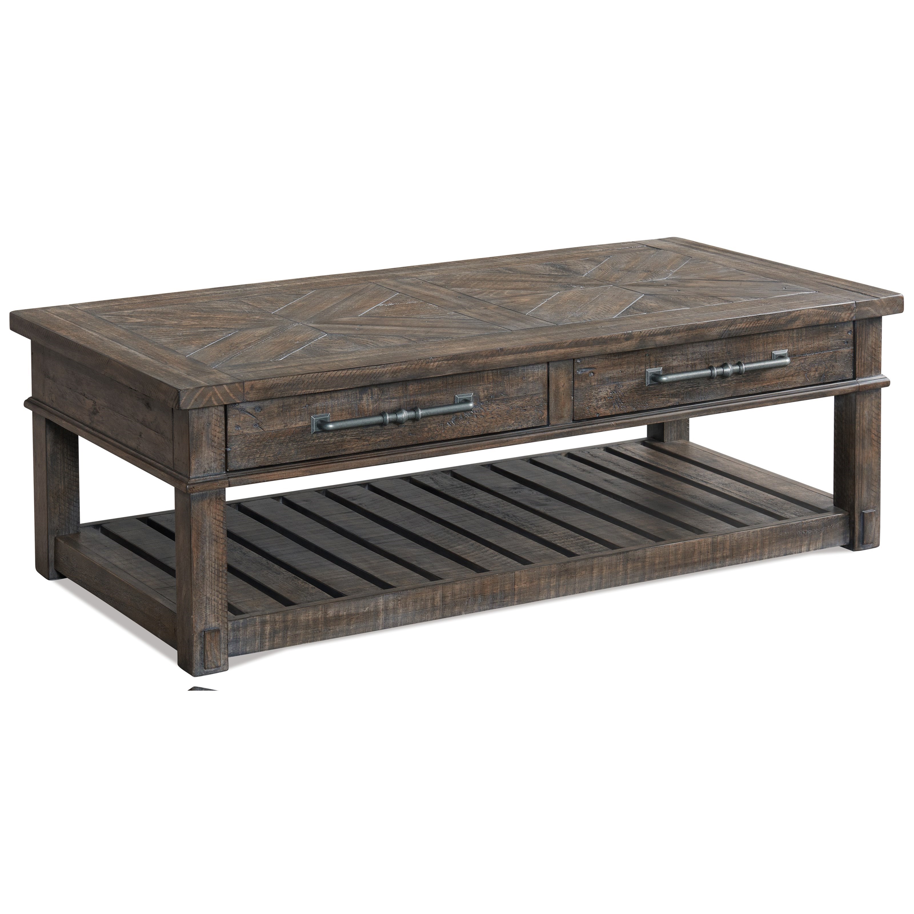 Riverside Furniture Bradford Rustic Traditional Rectangle Cocktail