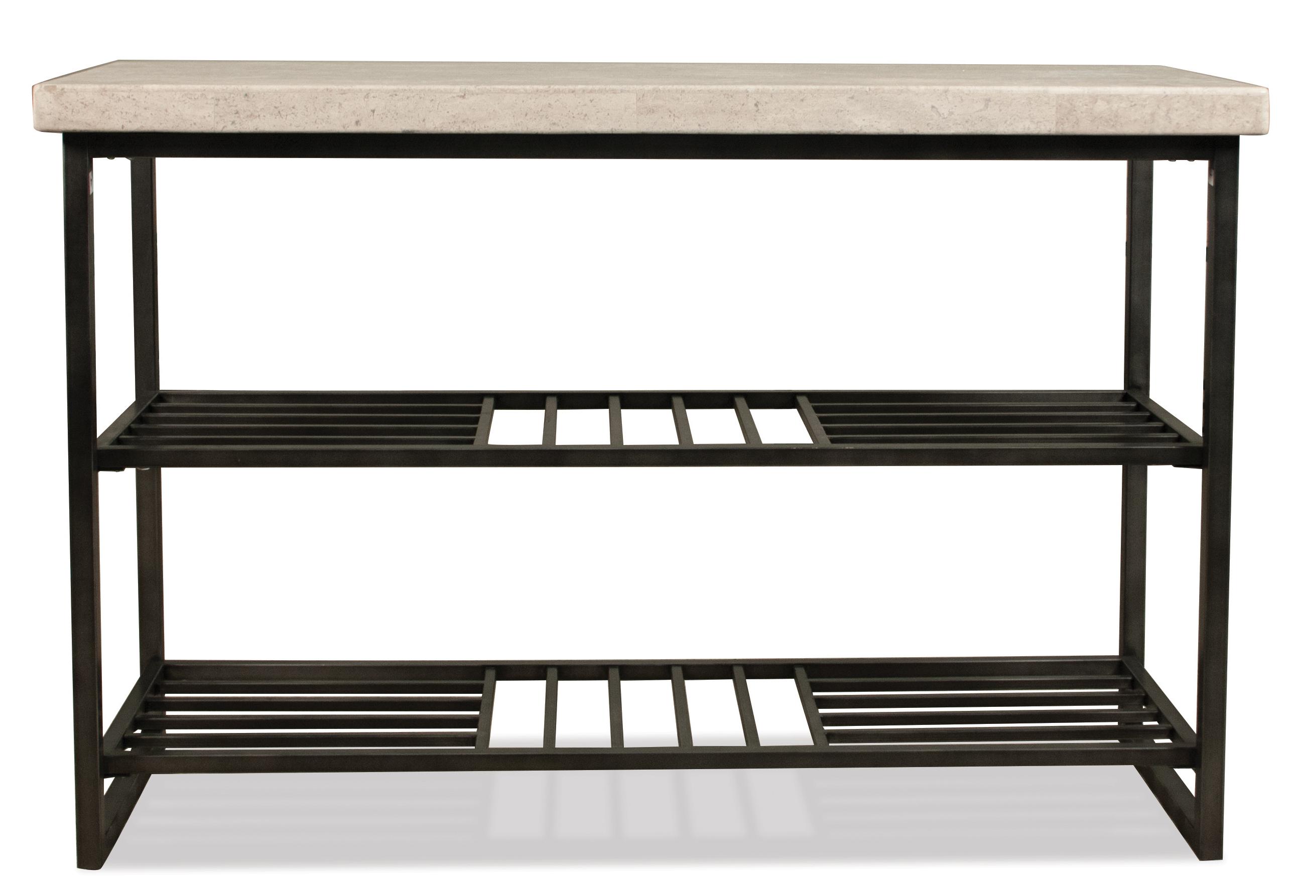 Riverside Furniture Capri Travertine Top Console Table w/ Shelves A1