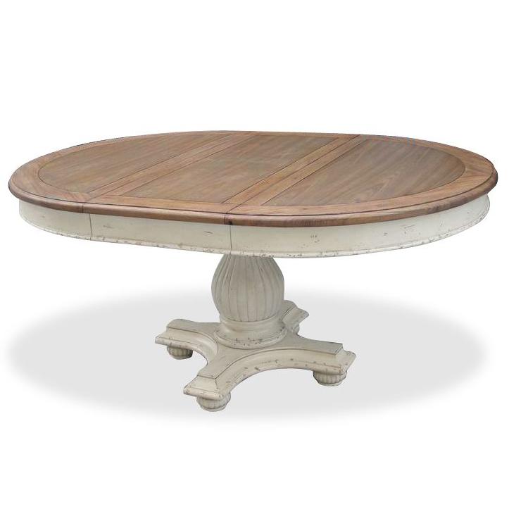 Round Dining Table With Leaf Riverside Furniture Coventry Two Tone Round Pedestal Dining Table