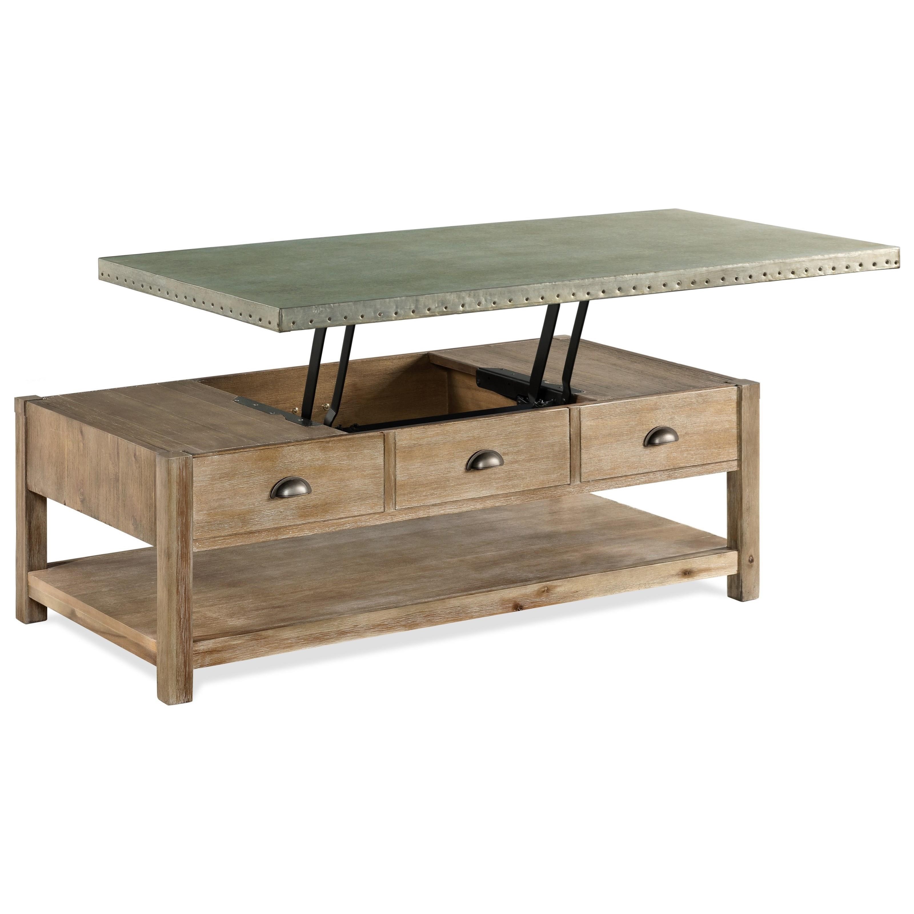 Riverside Furniture Liam Industrial LiftTop Cocktail Table with Metal