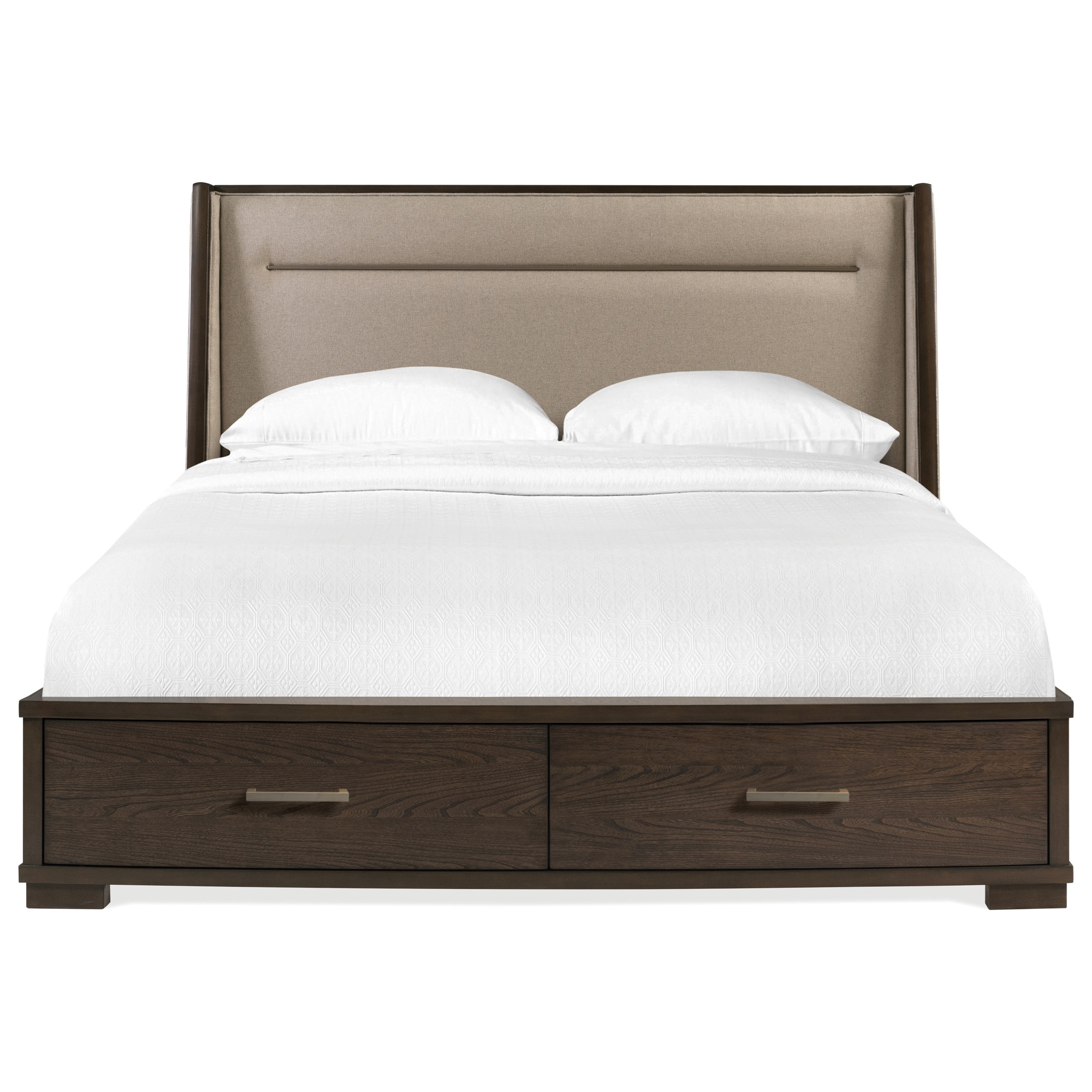 Riverside Furniture Monterey Queen Upholstered Storage Bed with 2 Footboard Drawers A1 Riverside Furniture Monterey Queen Upholstered Storage Bed with 2 Footboard Drawers A1