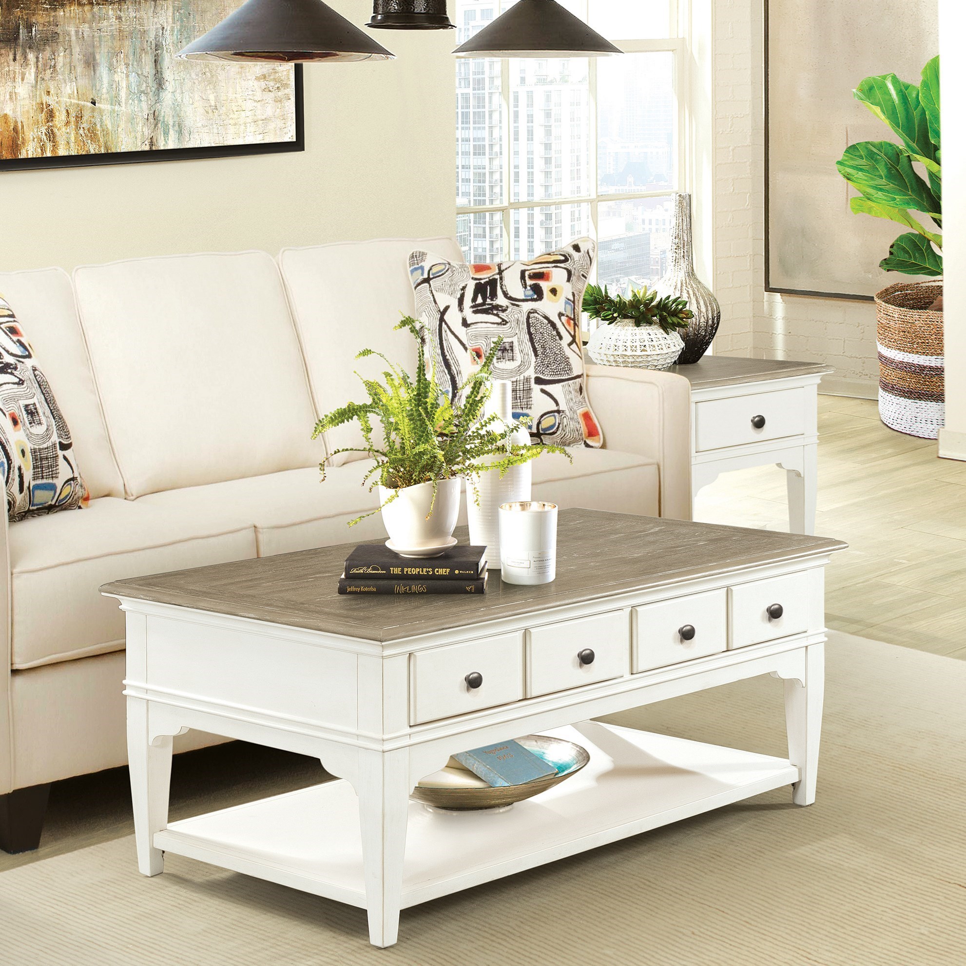 Riverside Furniture Myra Leg Cocktail Table with Removable Casters