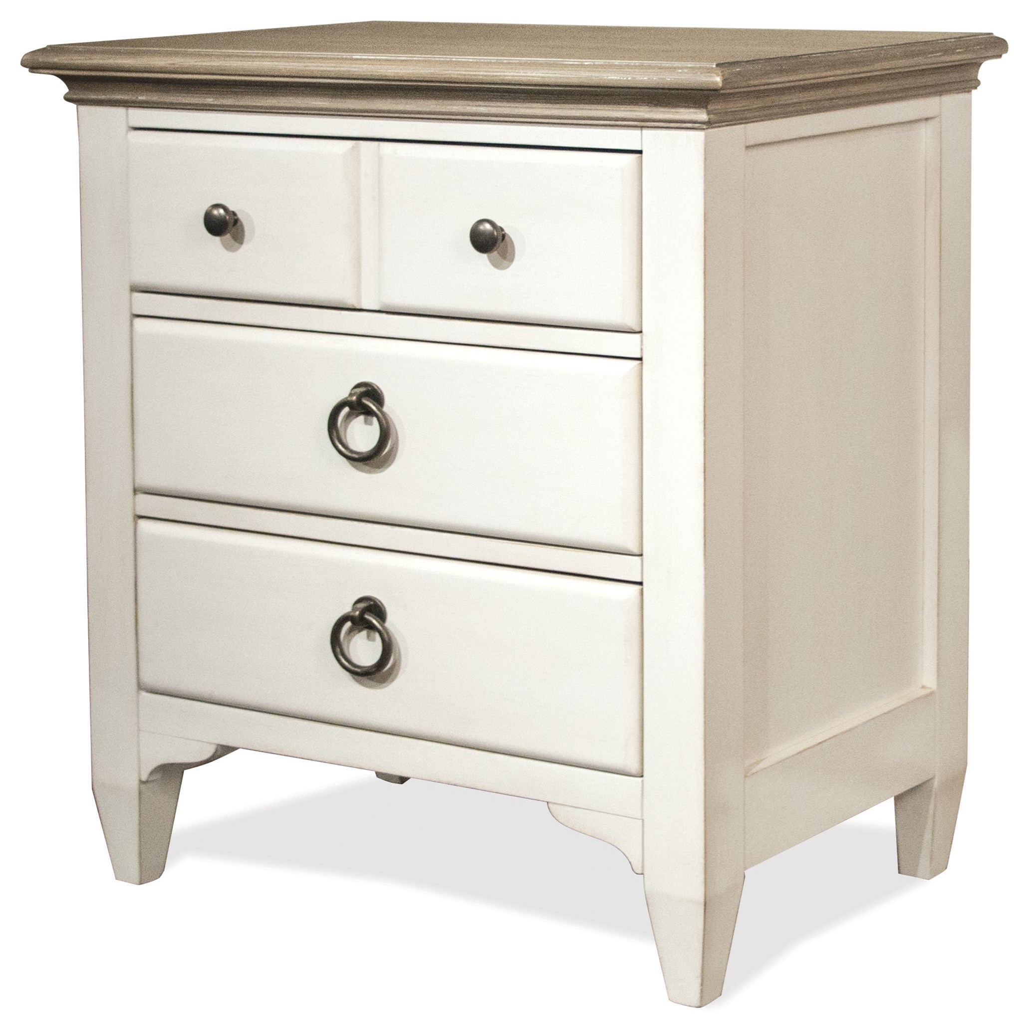 Riverside Furniture Myra 59569 3Drawer Nightstand with Dual USB