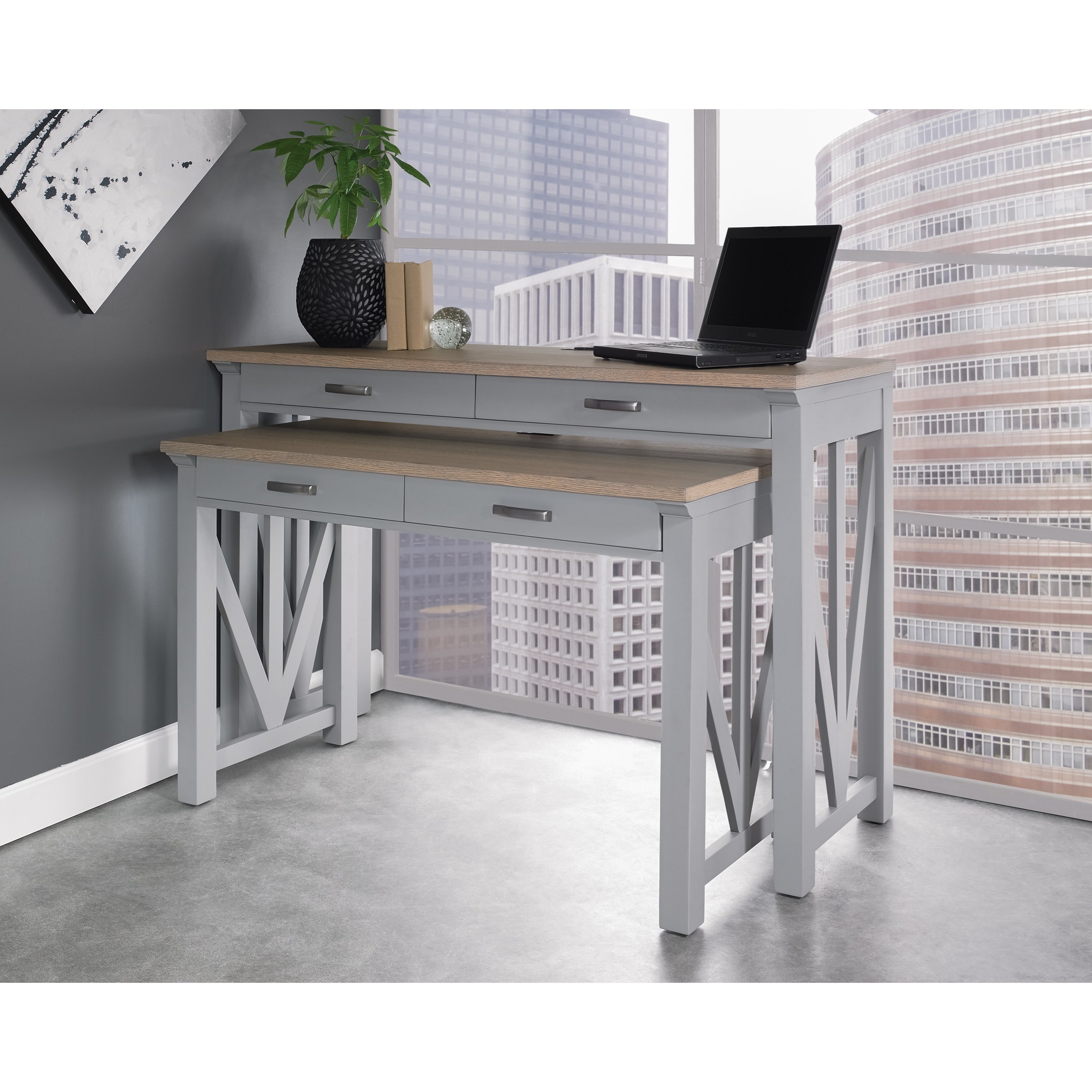 Riverside Furniture Osborne Modern Farmhouse Writing Desk with