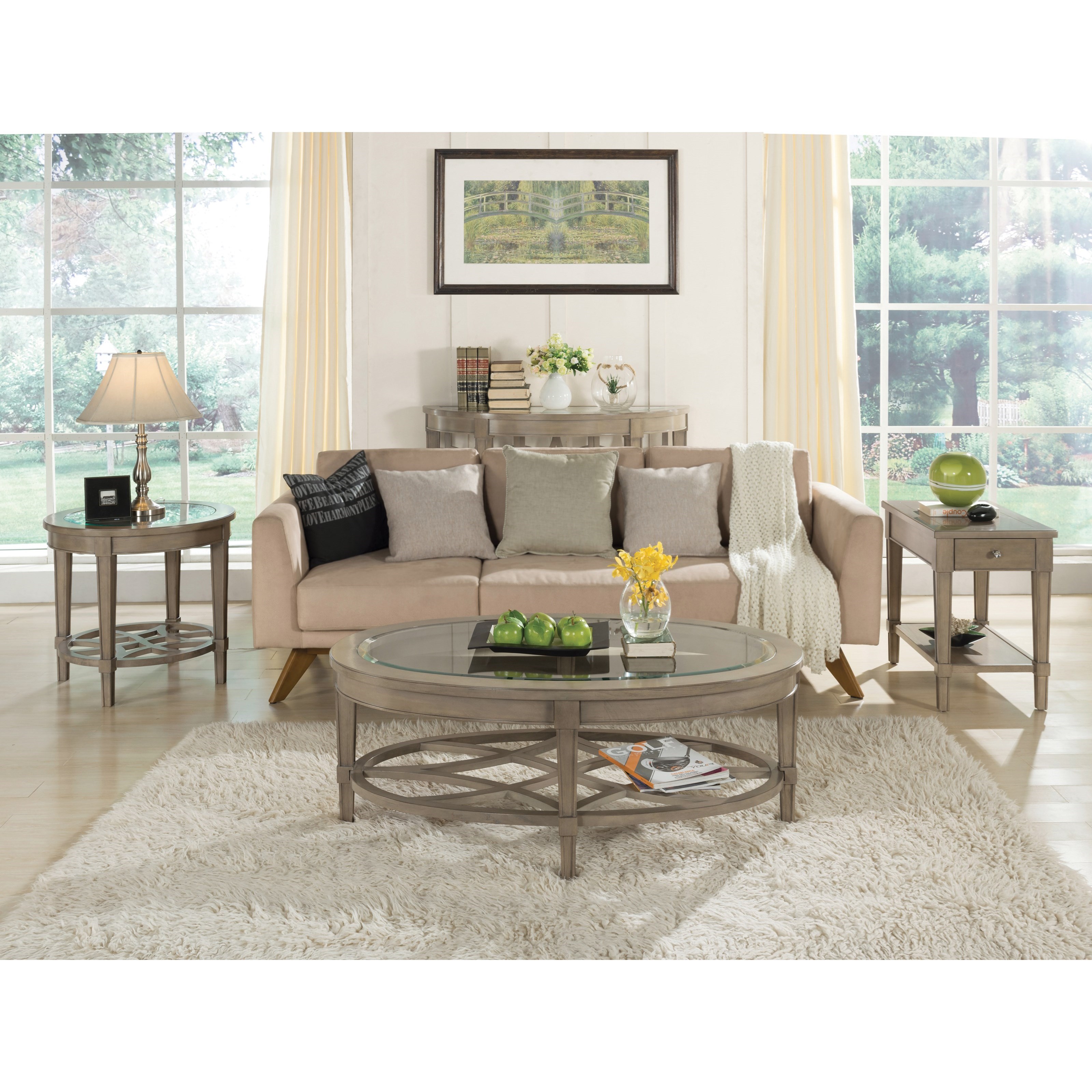 Riverside Furniture Parkdale 15501 Oval Cocktail Table with Decorative