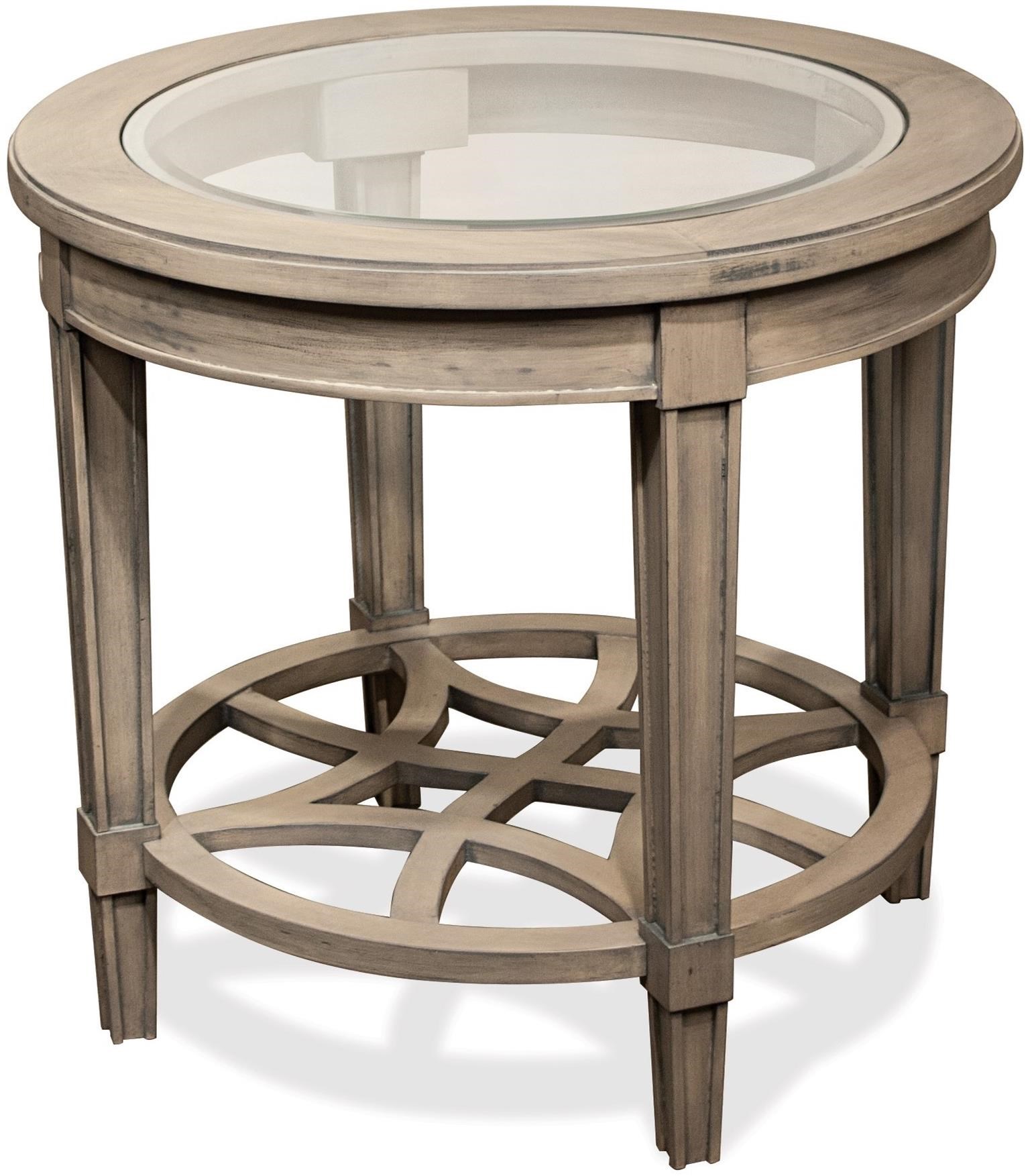 Riverside Furniture Parkdale Round End Table with Decorative Open Slat