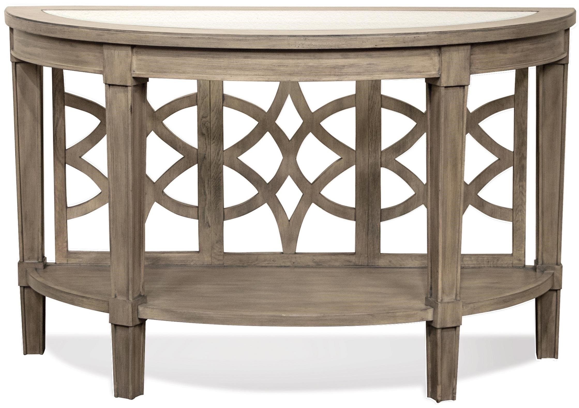 Riverside Furniture Parkdale Demilune Sofa Table with Decorative Open