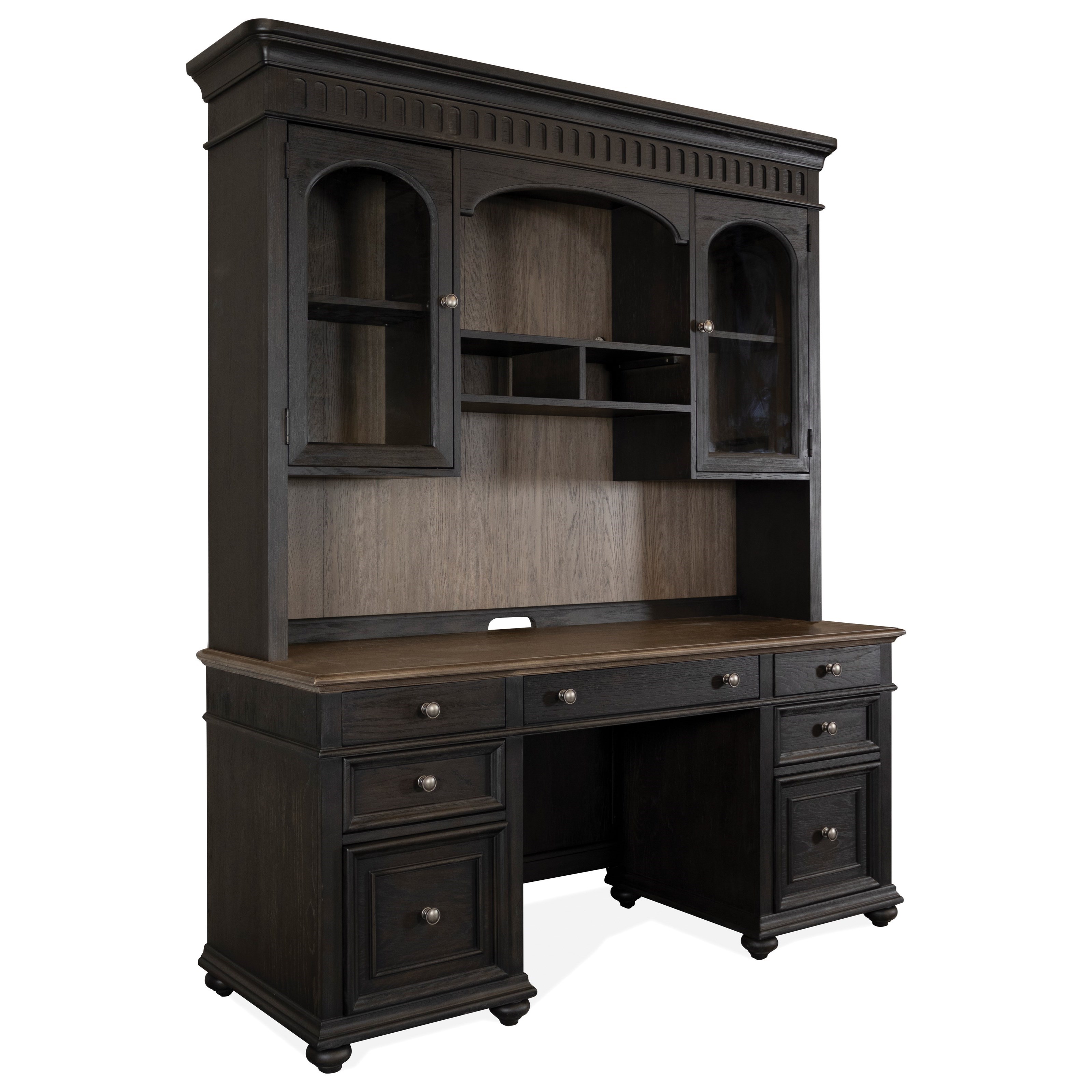 Riverside Furniture Regency Traditional Kneehole Credenza and Hutch
