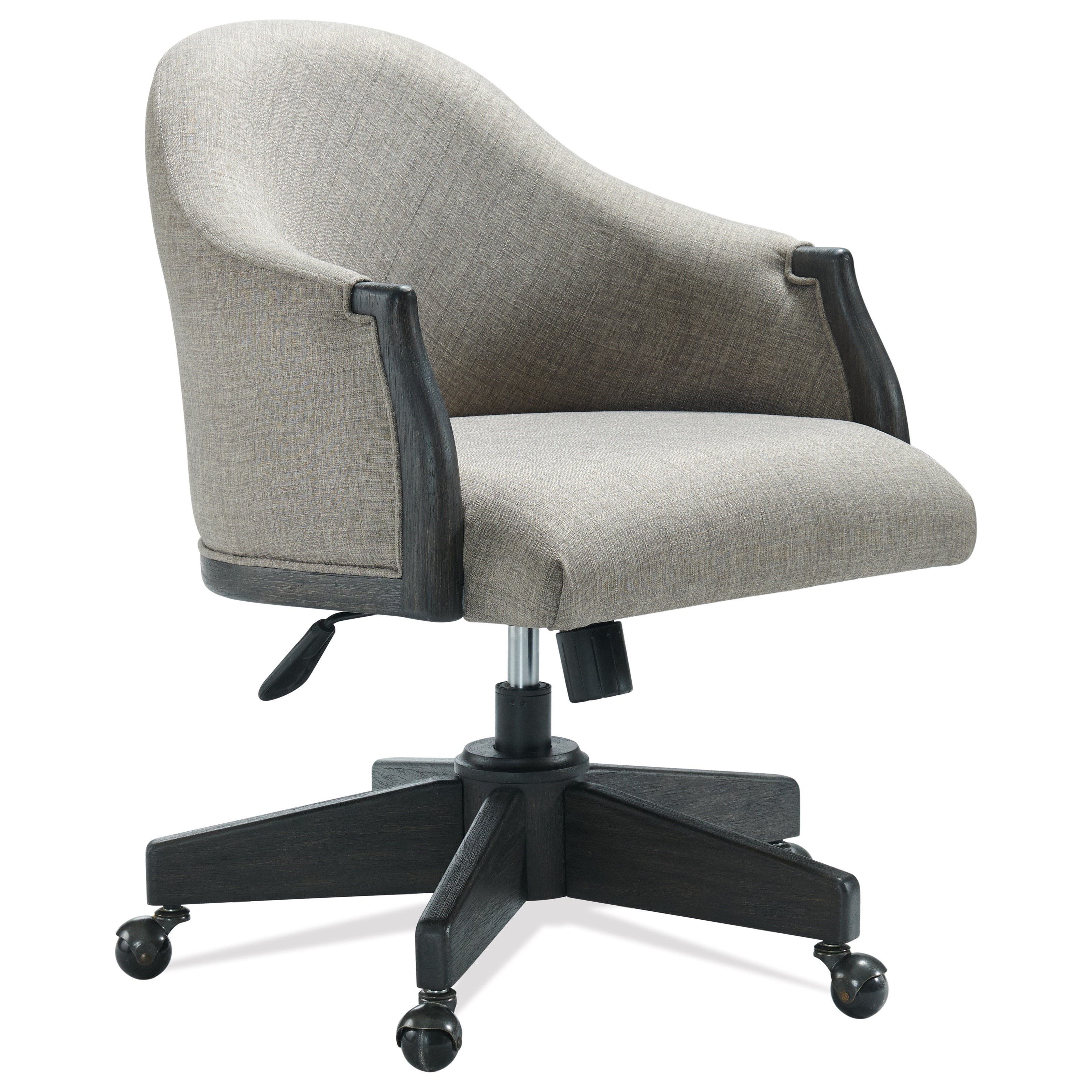 Upholstered Desk Chair With Wheels Riverside Home Office Scroll Back