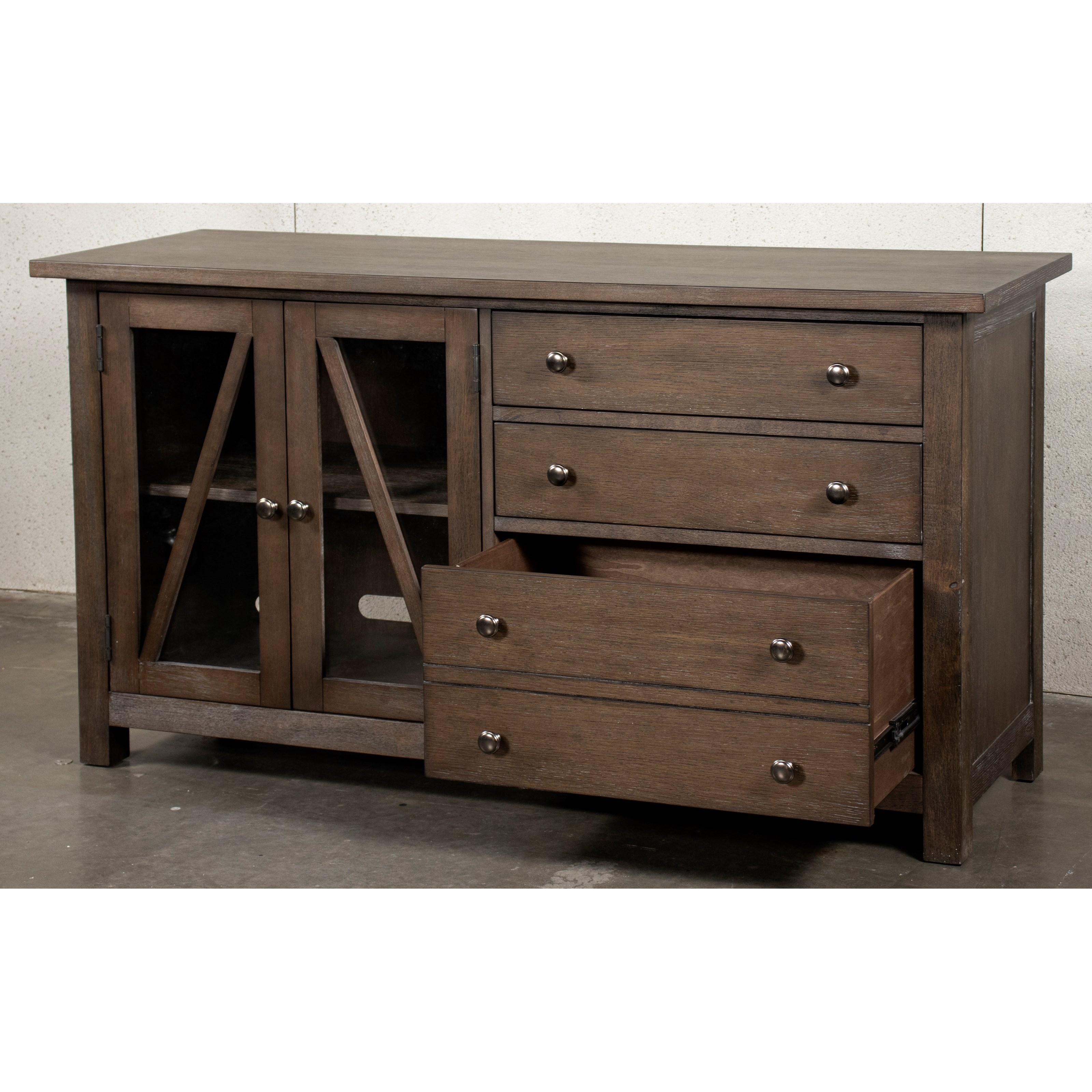 Riverside Furniture Sheffield Transitional Office Credenza with Wire