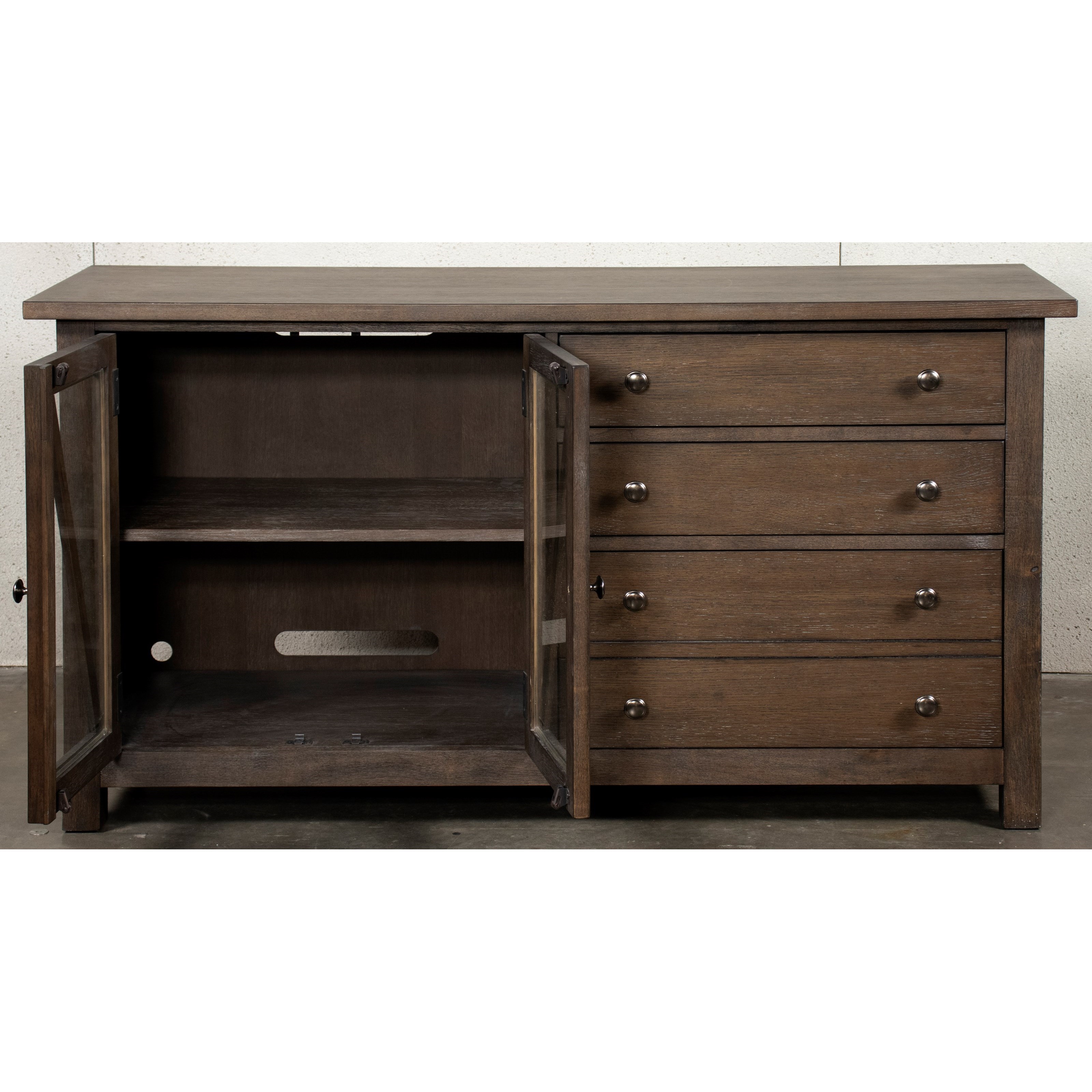 Riverside Furniture Sheffield Transitional Office Credenza with Wire