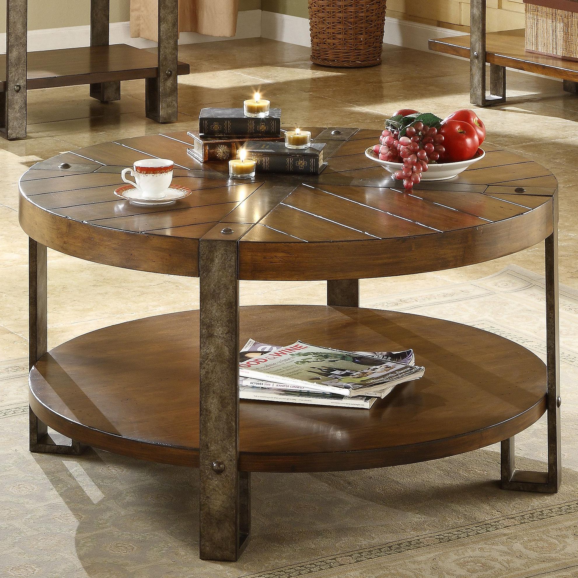 Riverside Furniture Sierra Round Wooden Coffee Table with