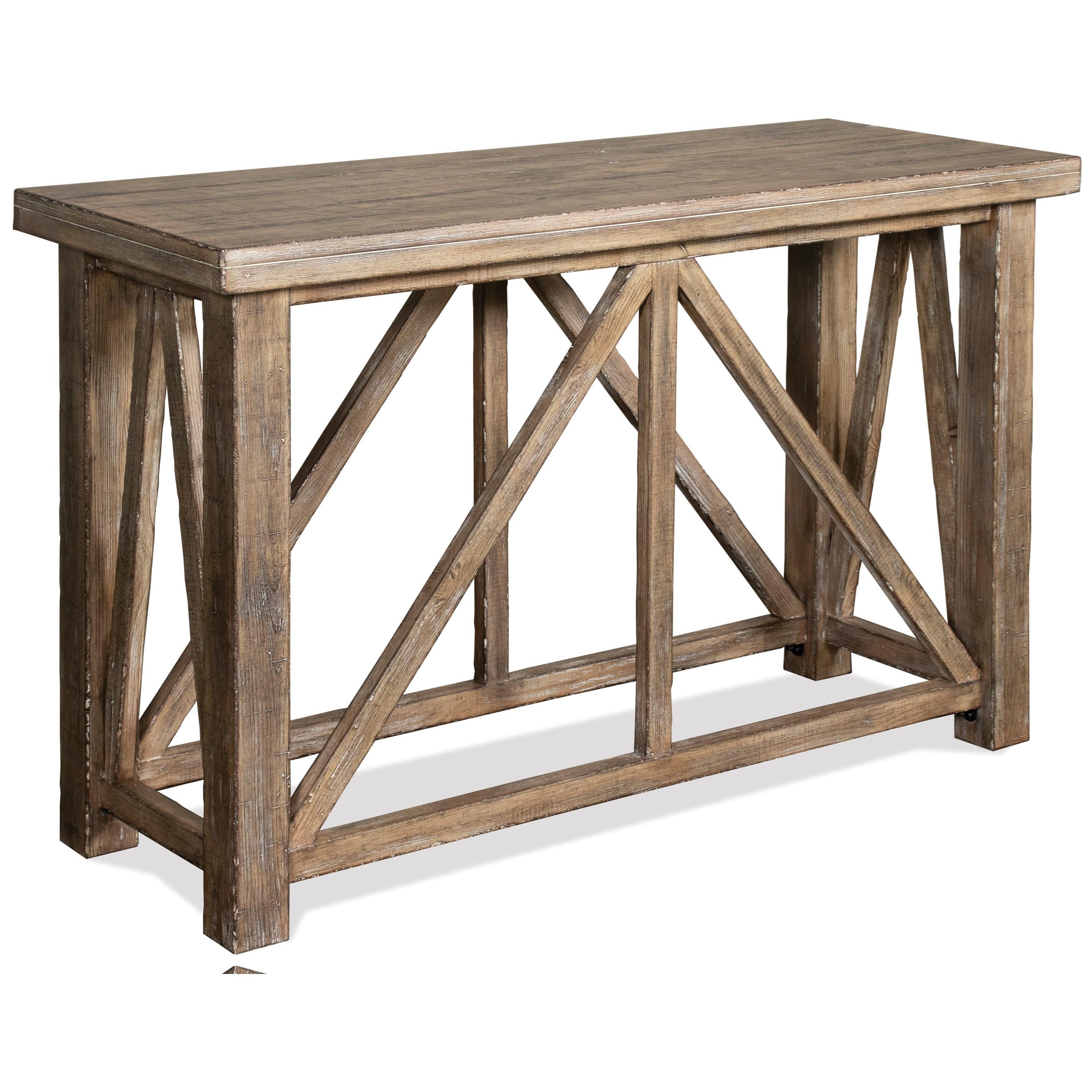 Riverside Furniture Sonora Rustic Sofa Table in Snowy Desert Finish