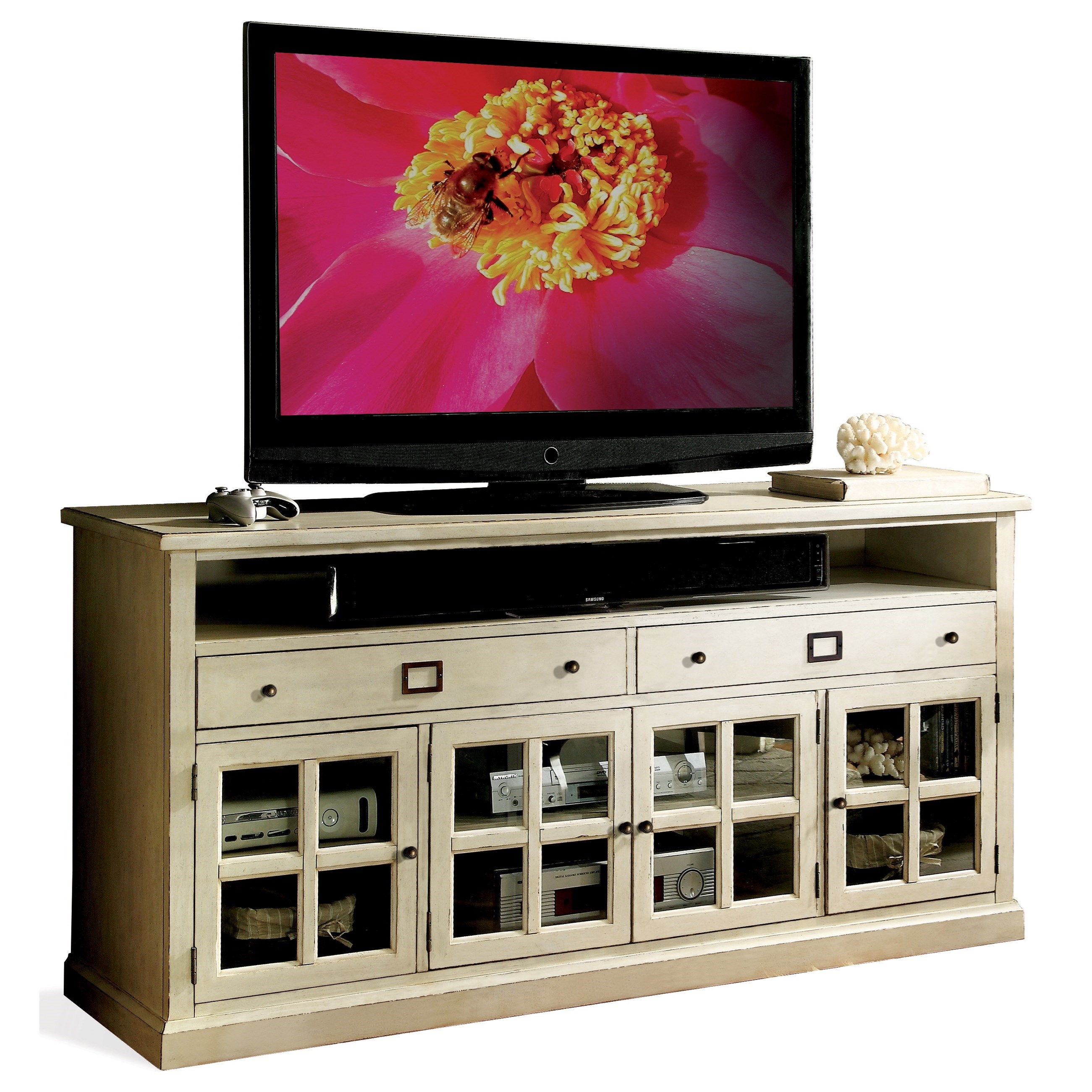 Riverside Furniture Sullivan 68Inch TV Console with Mullioned Doors