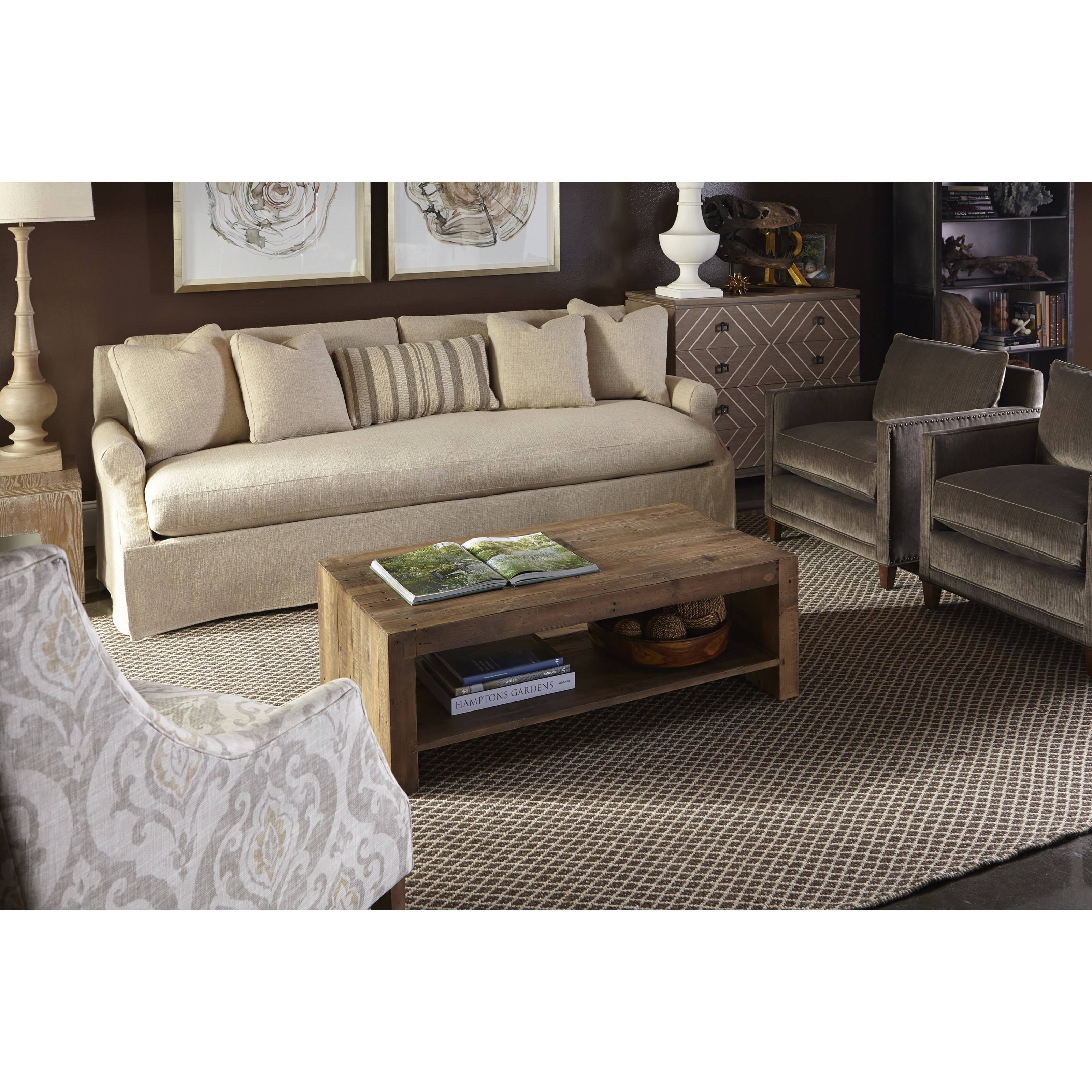 RB by Rowe Bristol Contemporary Slipcovered Sofa with Bench Cushion