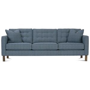 Rowe Abbott Upholstered Three-Seat Sofa with Wood Legs ...