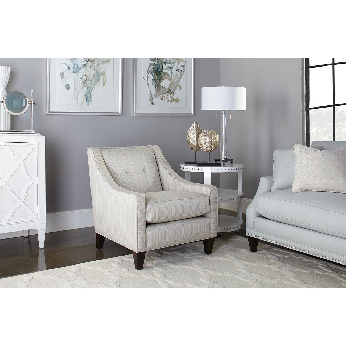Rowe Eero Upholstered Accent Chair with Button Tufting | Reeds