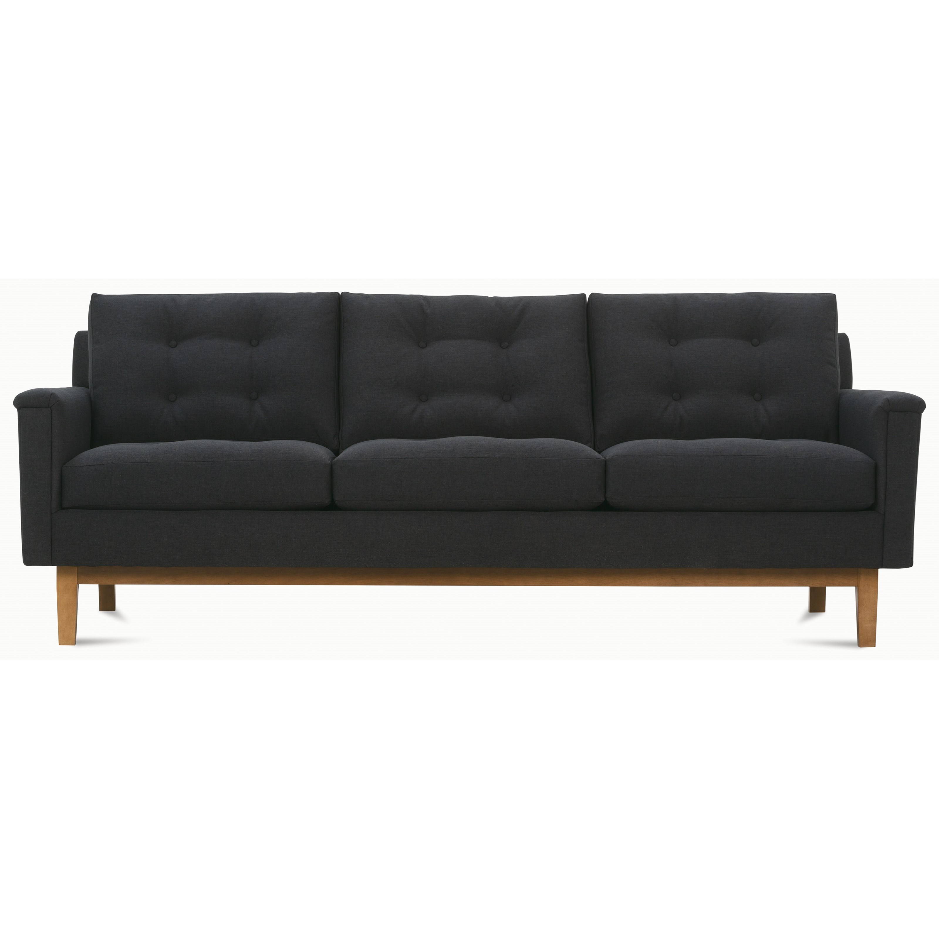 Rowe Ethan P160-002 Mid-Century Modern Sofa with Tufted Back Pillows Becker Furniture World ...
