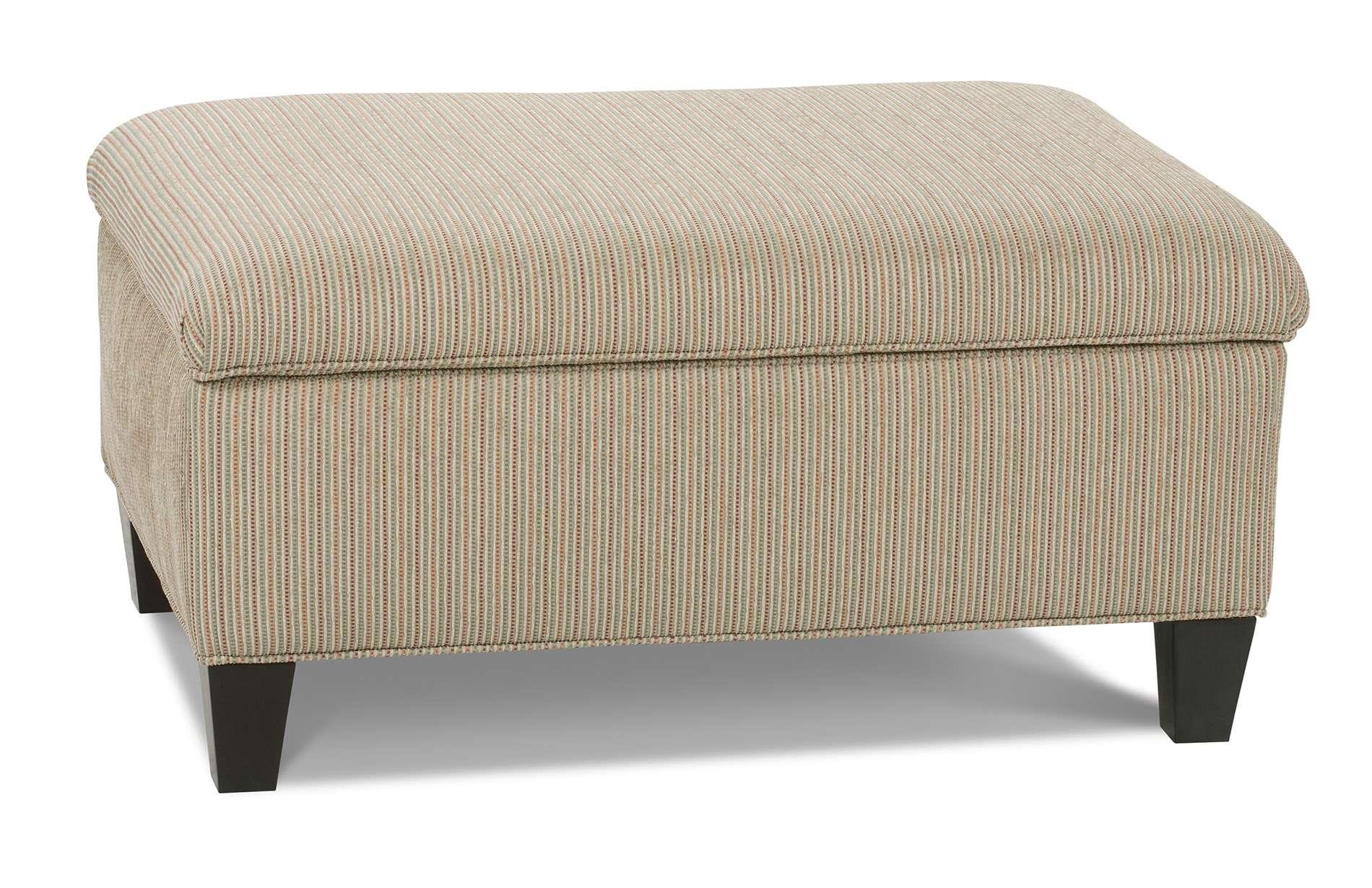 Rowe Hess Exposed Wood Leg Upholstered Ottoman Reeds Furniture Ottomans