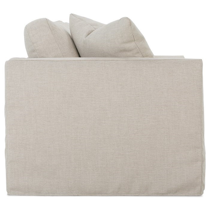 Rowe Derby Transitional Sofa with Tapered Arms and Slipcover Reeds