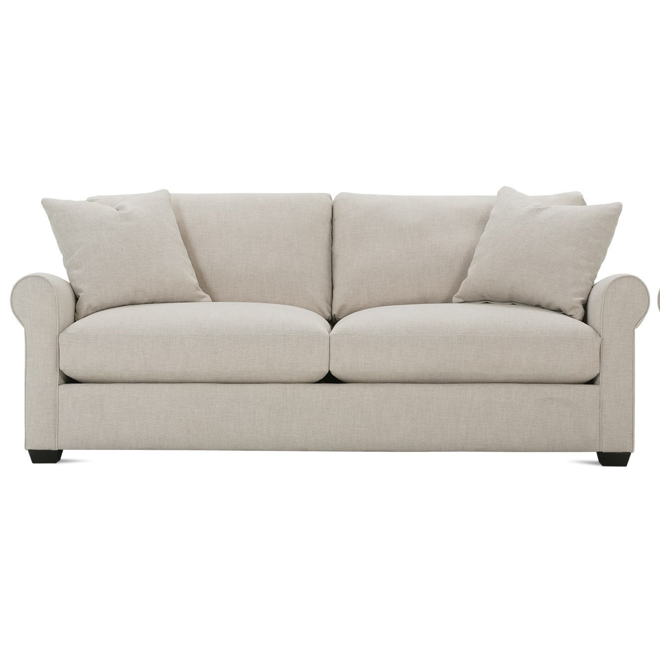 Rowe Aberdeen Transitional Sofa with Rolled Arms Malouf Furniture Co