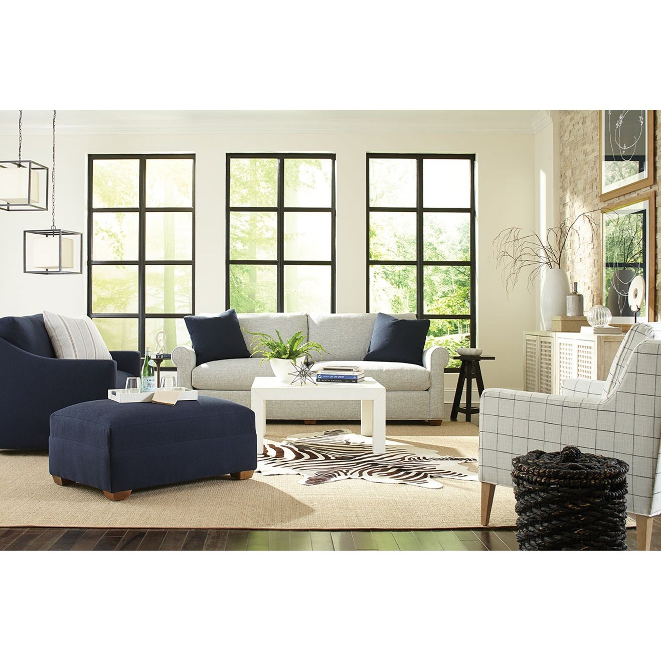 Rowe Aberdeen Transitional Sofa with Rolled Arms Reeds Furniture Sofas