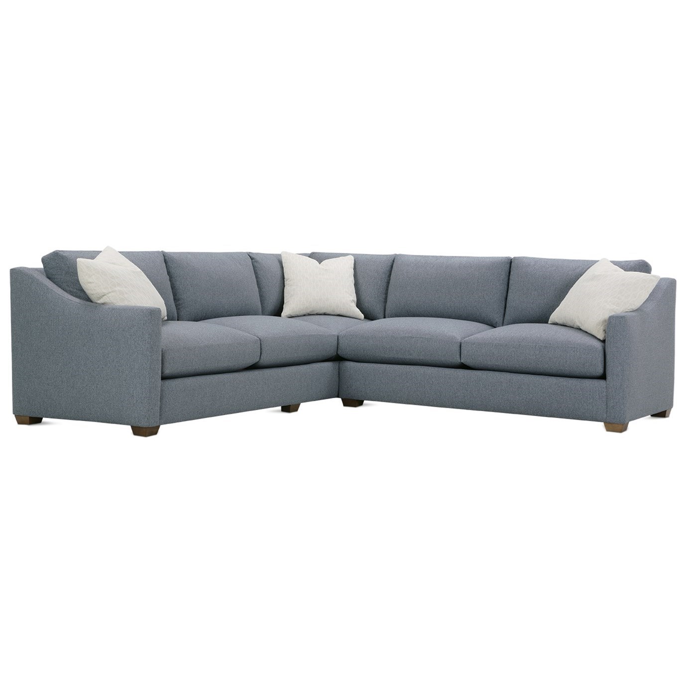 Rowe Bradford Transitional Sectional Sofa with Loose Back Pillows