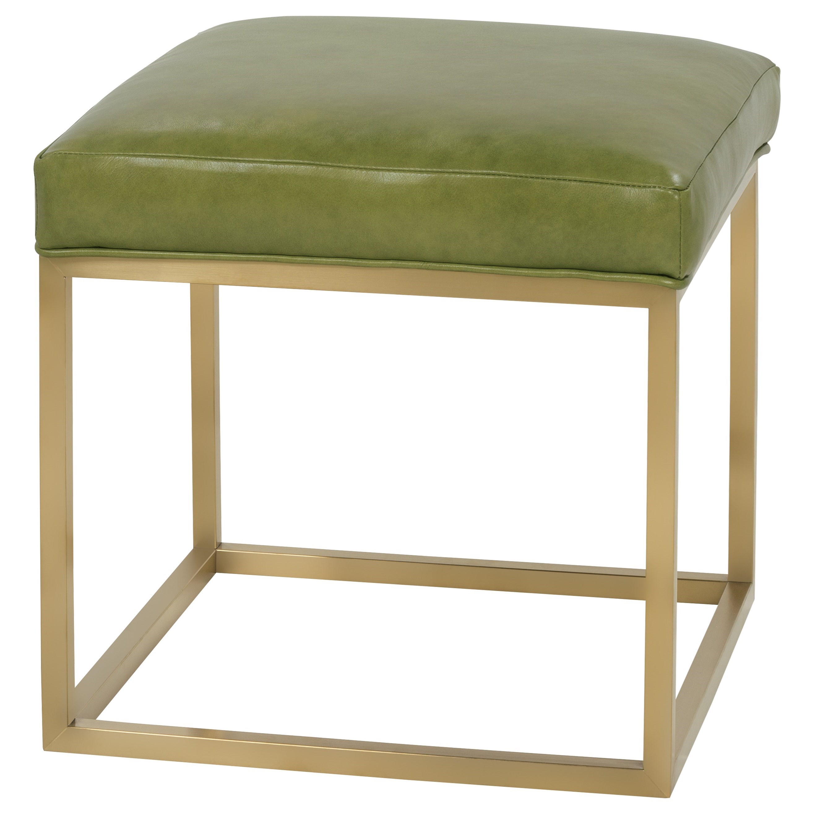 Rowe Percy Contemporary Accent Cube Ottoman with Metal Frame Reeds Furniture Ottomans