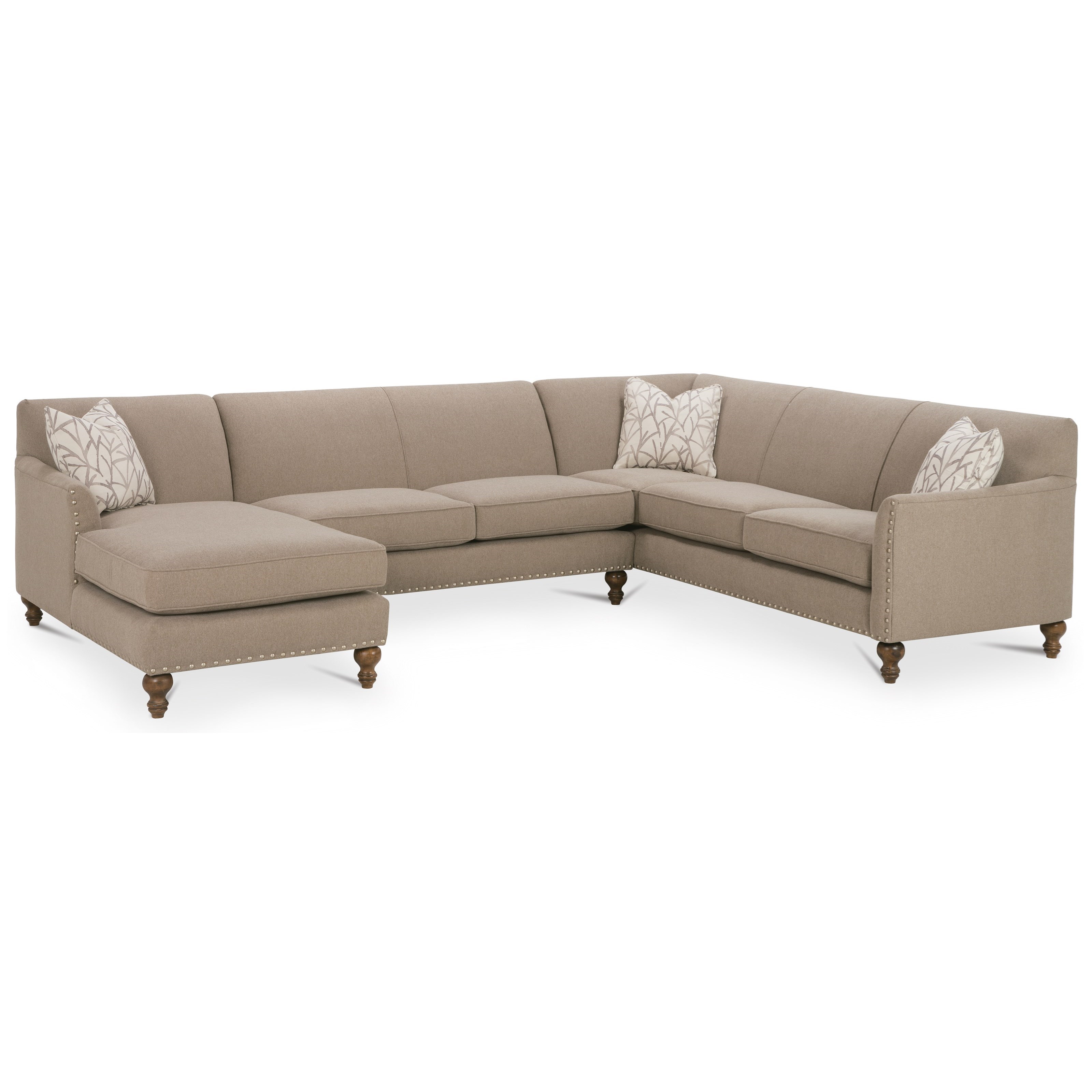 Rowe VarickRXO Customizable 3 Piece Sectional Sofa w/ RAF Chaise