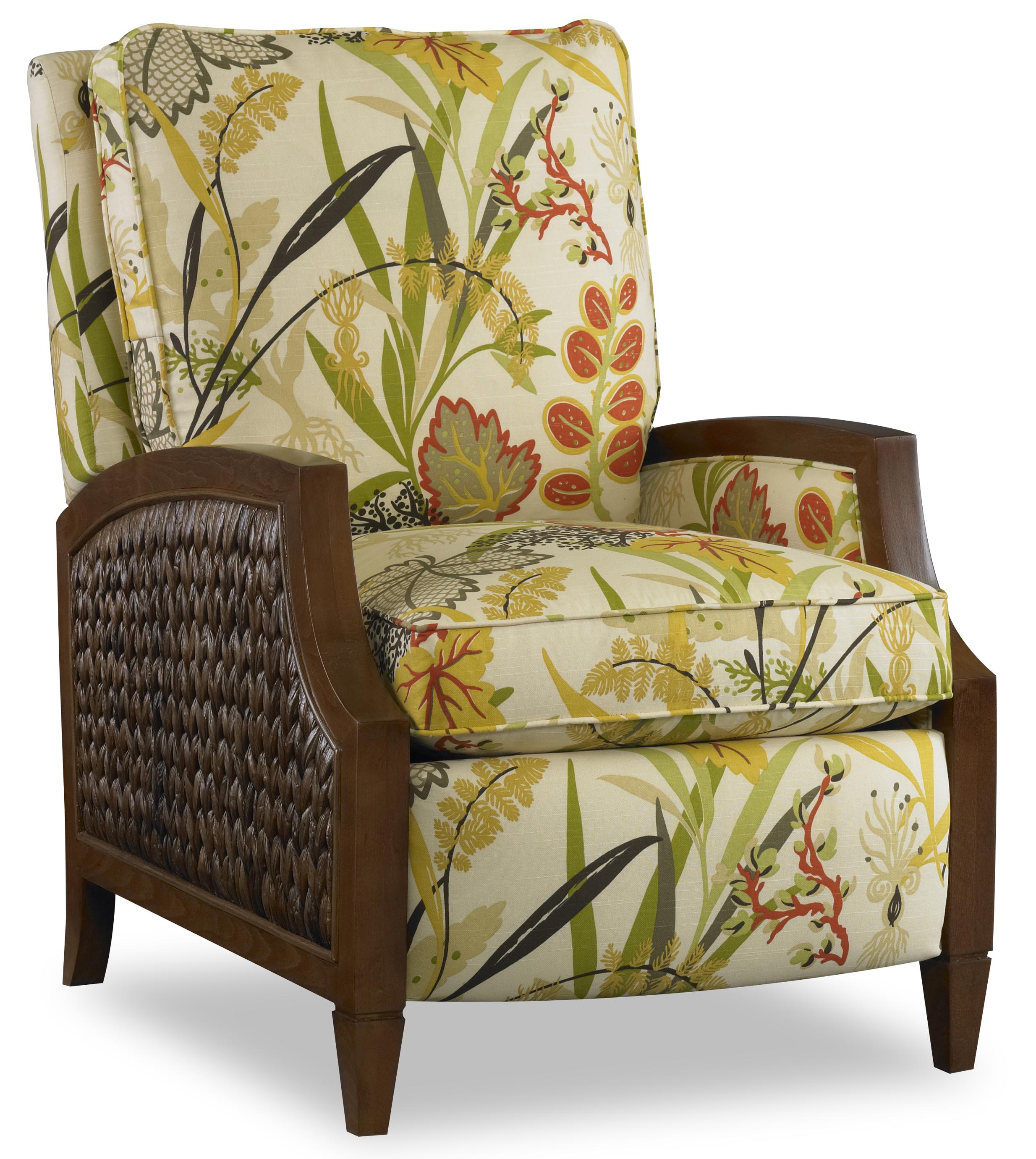 Sam Moore Zephyr Coastal High Leg Recliner with Wicker Panels AHFA