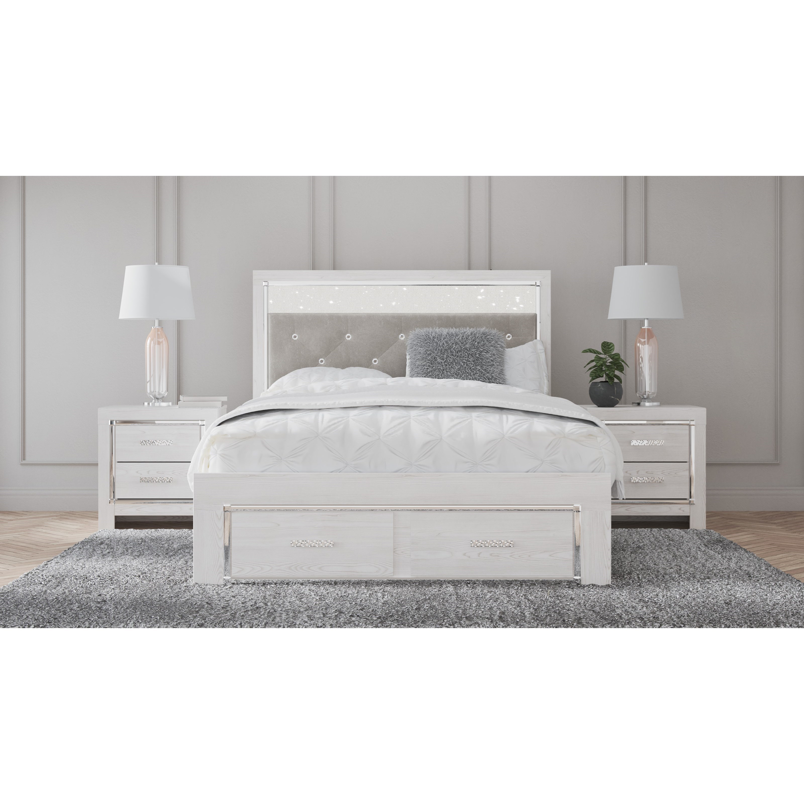 Signature Design by Ashley Altyra Queen Storage Bed with Upholstered