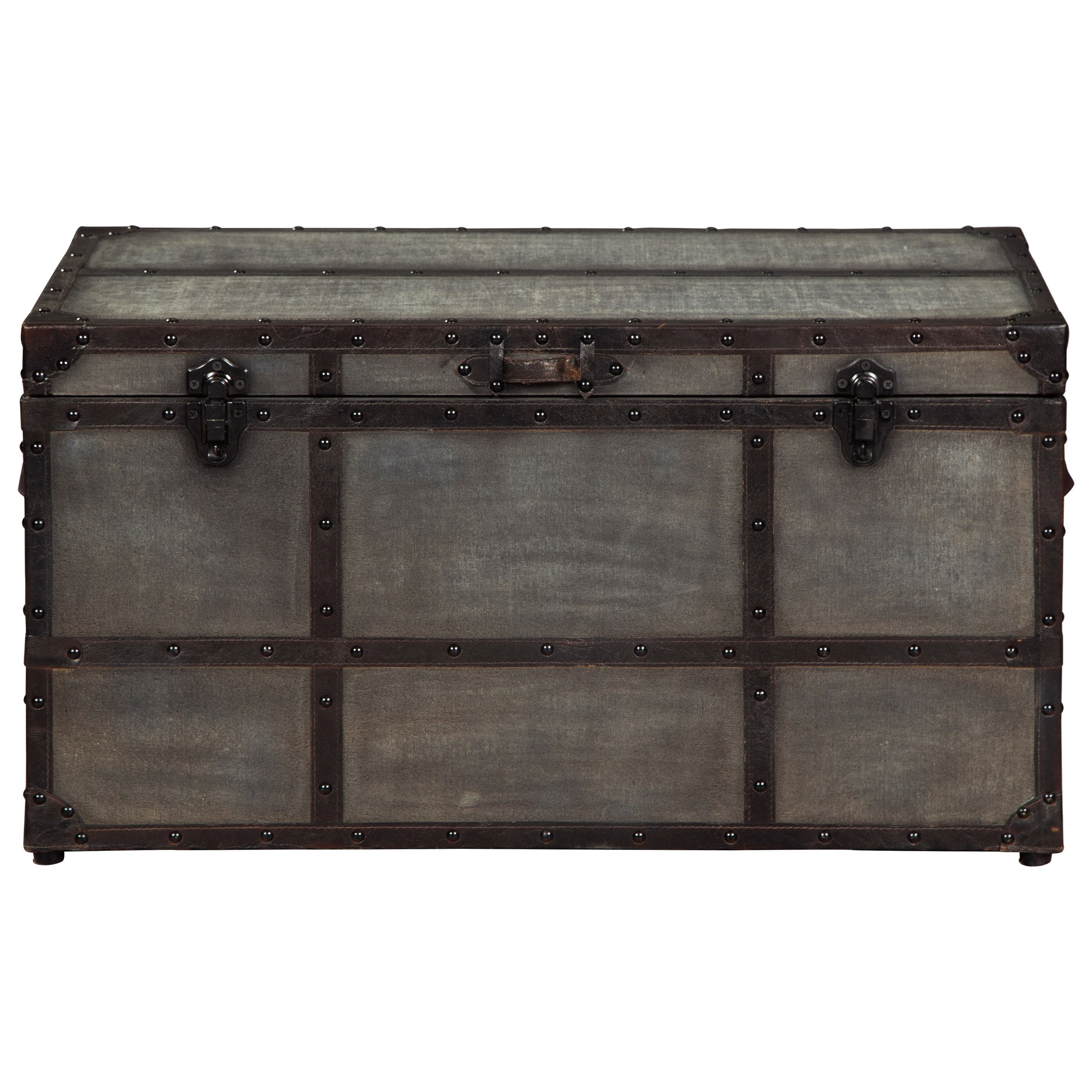 Signature Design by Ashley Amsel Industrial Style Storage Trunk in Gray
