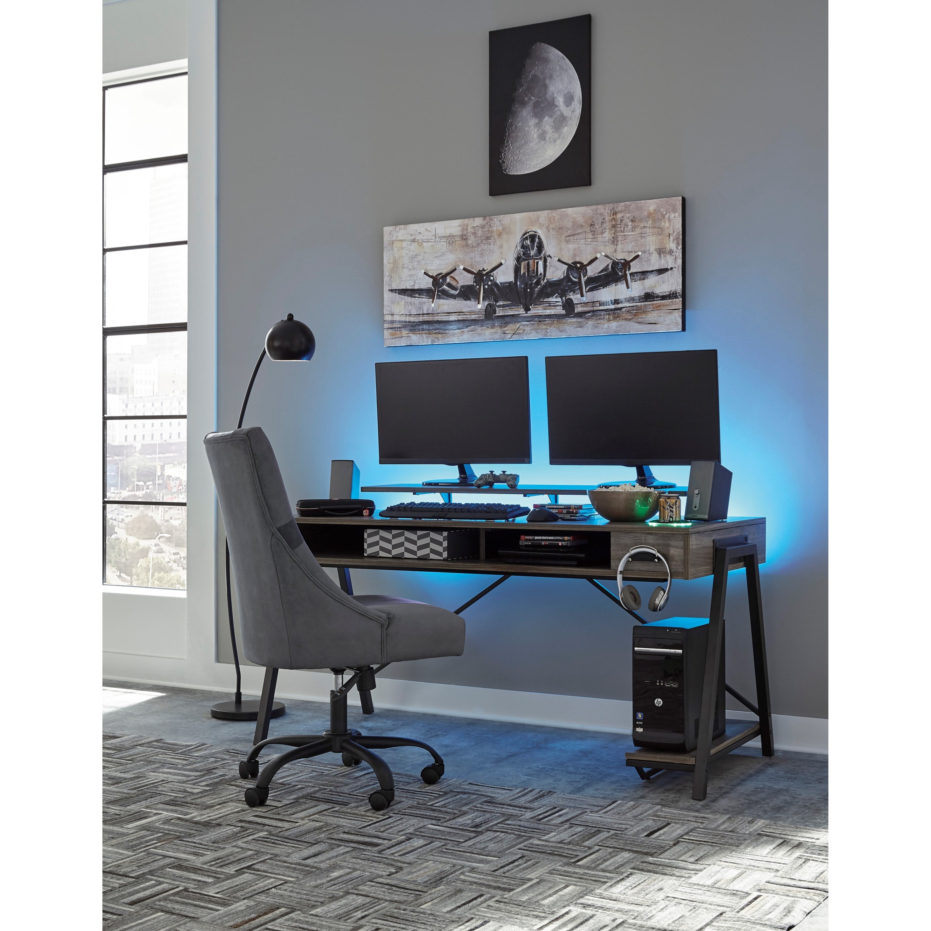 Signature Design by Ashley Barolli Gaming Desk with Open Cubbies