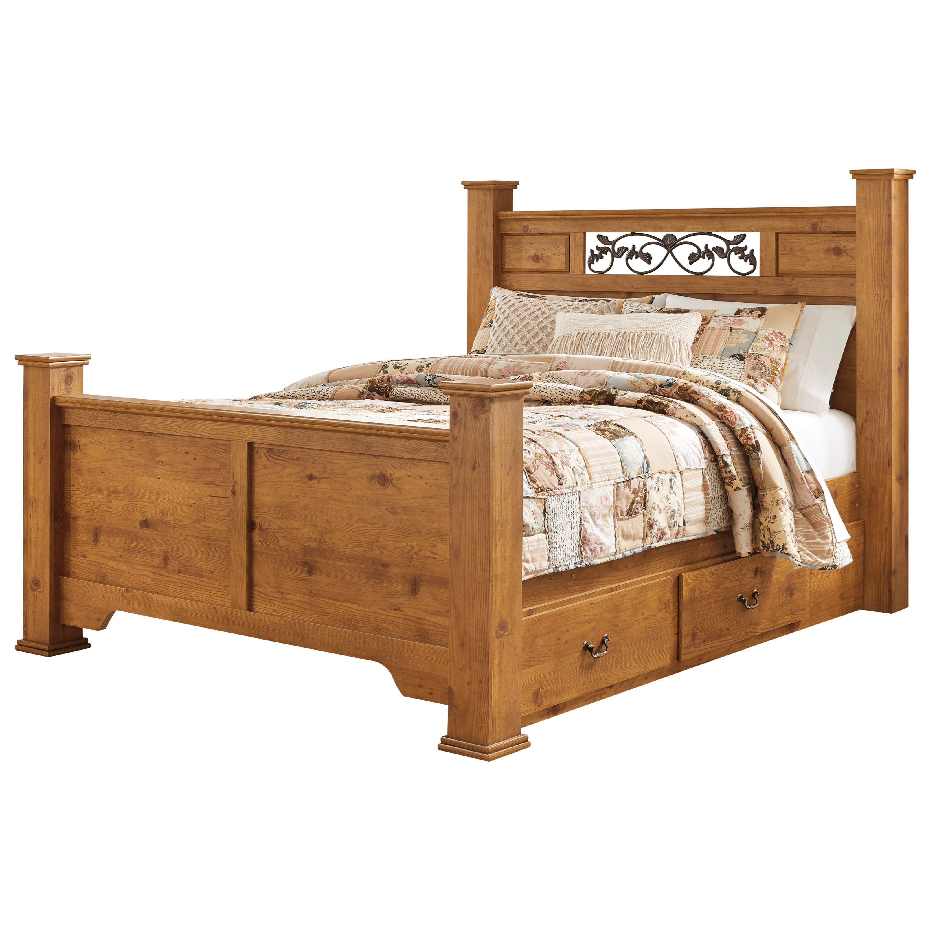 Signature Design by Ashley Bittersweet Queen Poster Bed with Under Bed