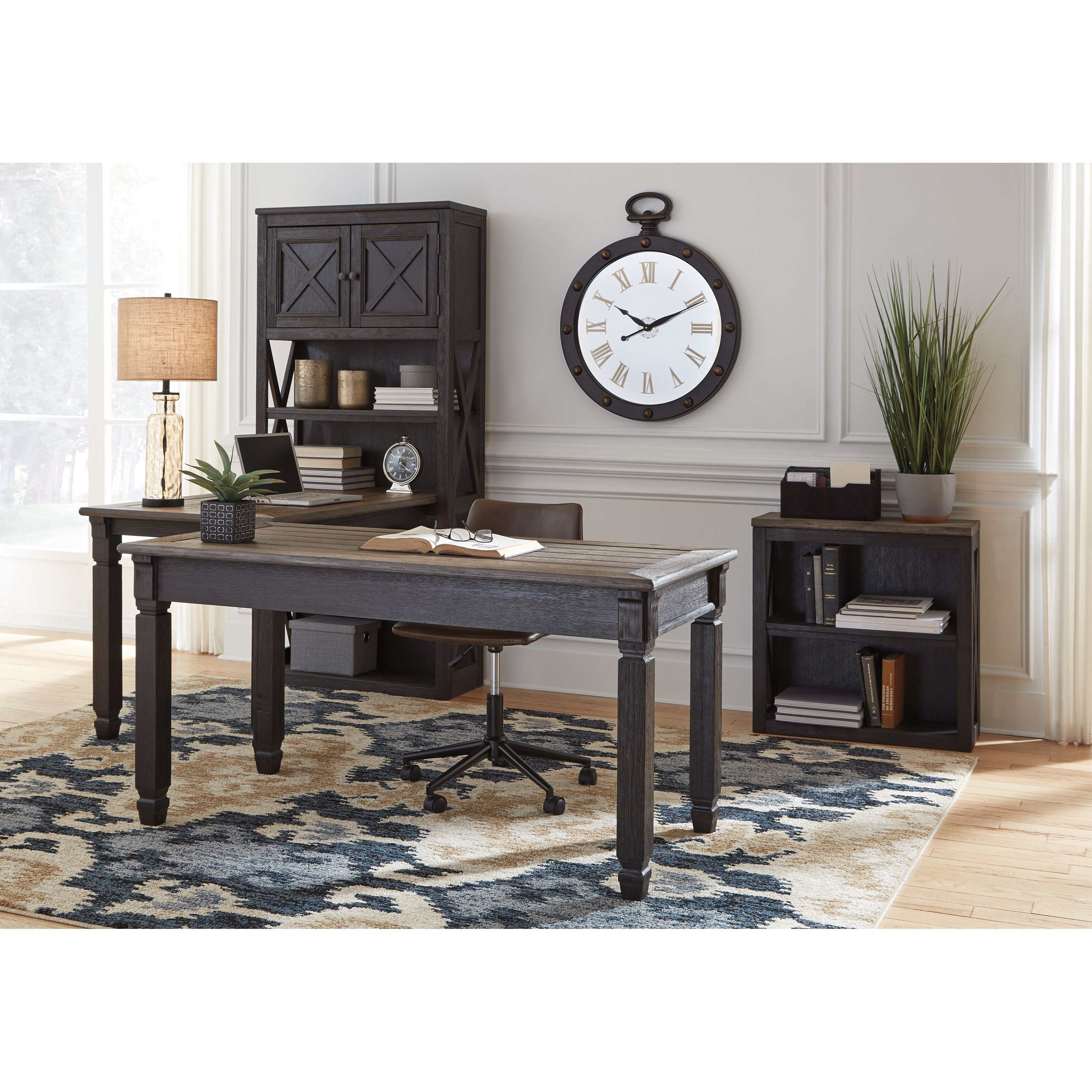 Signature Design by Ashley Tyler Creek TwoTone Home Office Desk with 3