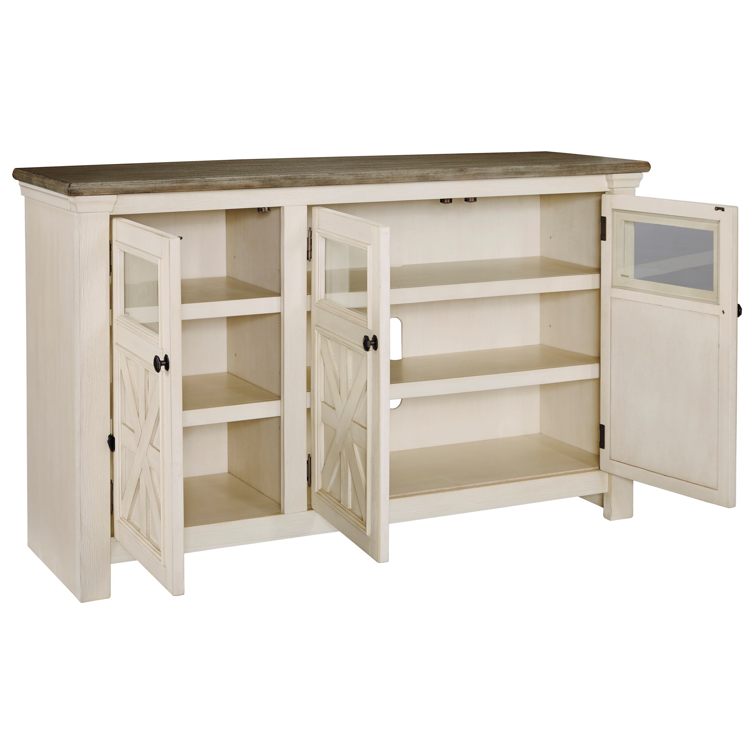 Signature Design by Ashley Bolanburg Large TV Stand with TwoTone Finish Wayside Furniture