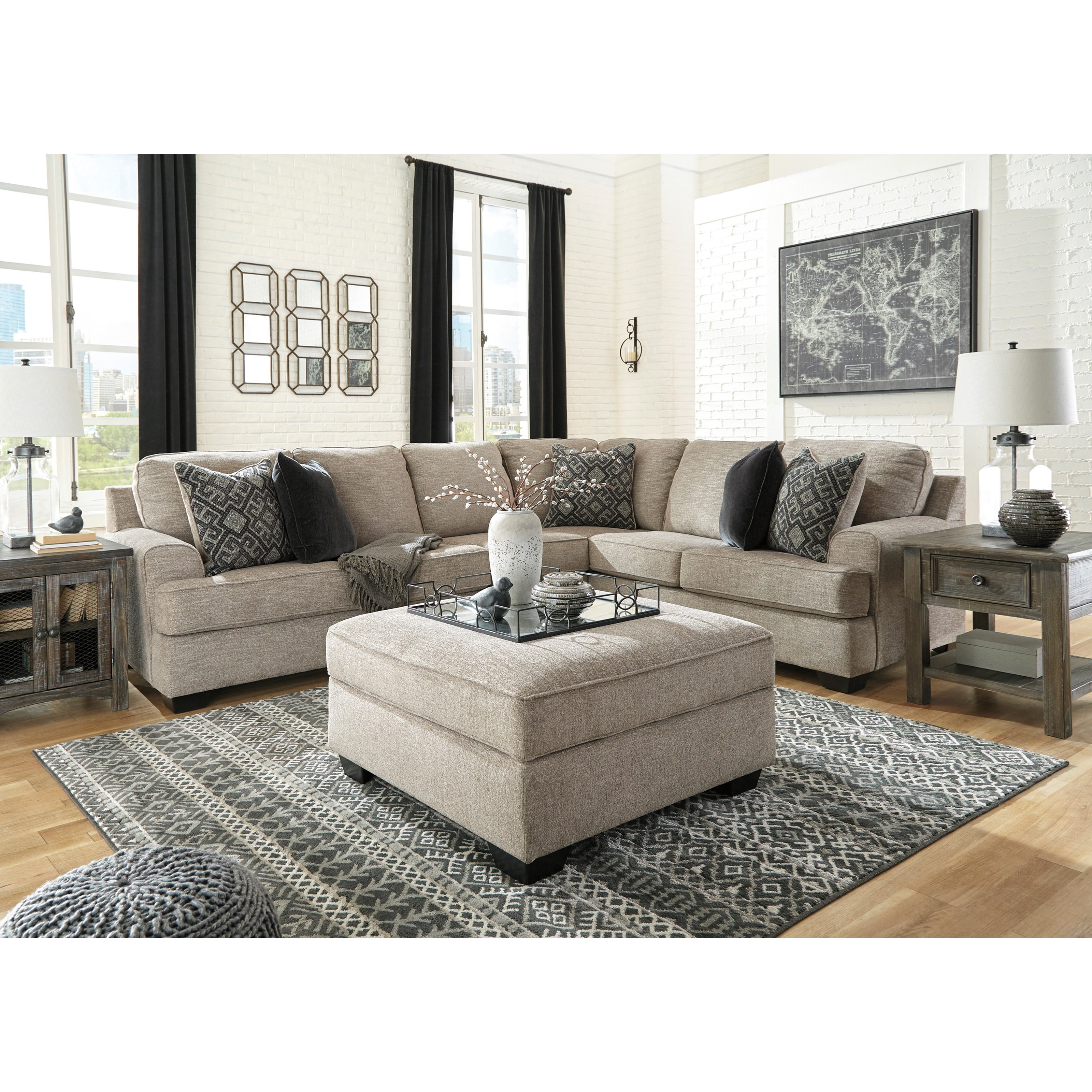 Signature Design by Ashley Bovarian 3Piece Sectional with Track Arms