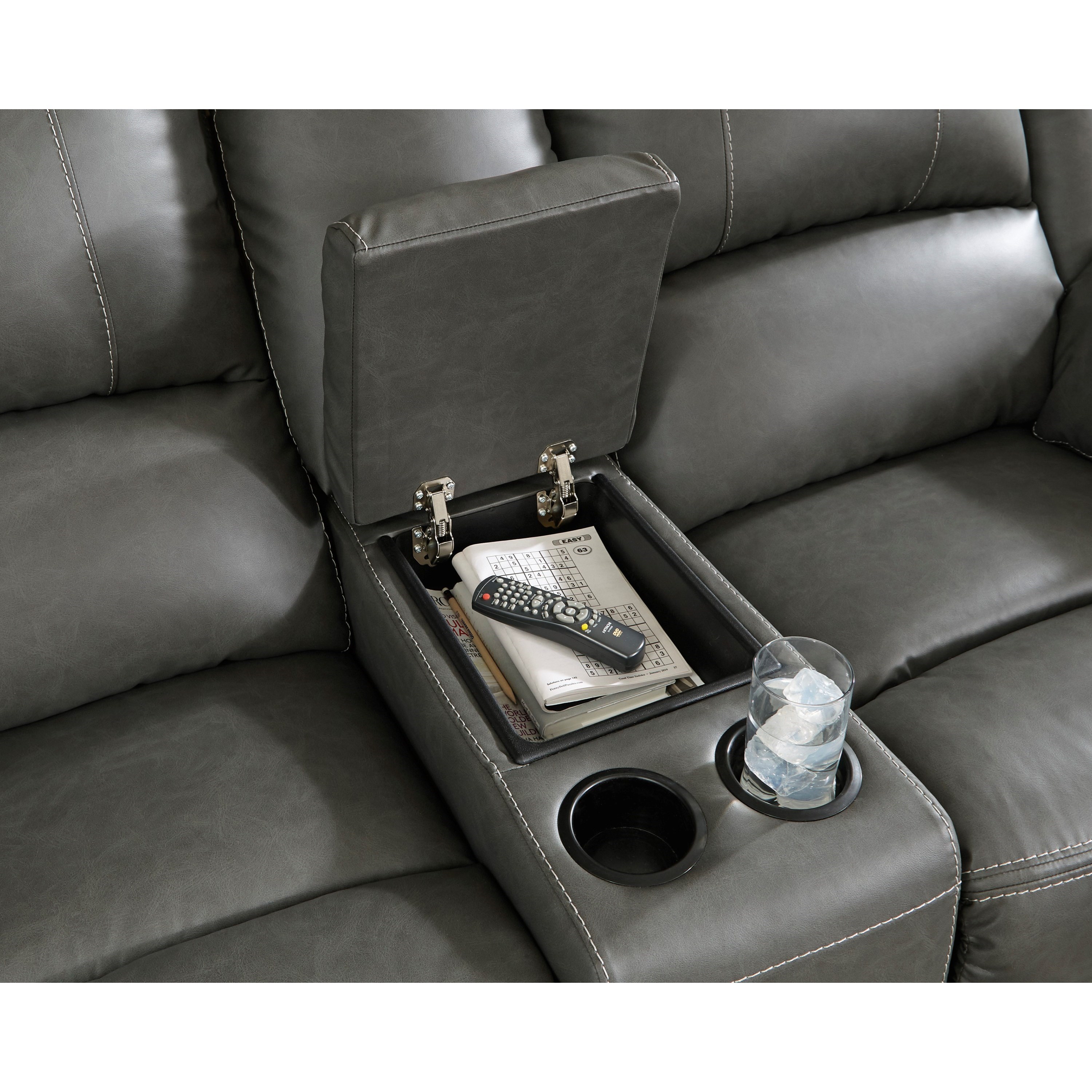 Signature Design by Ashley Calderwell Faux Leather Double Reclining