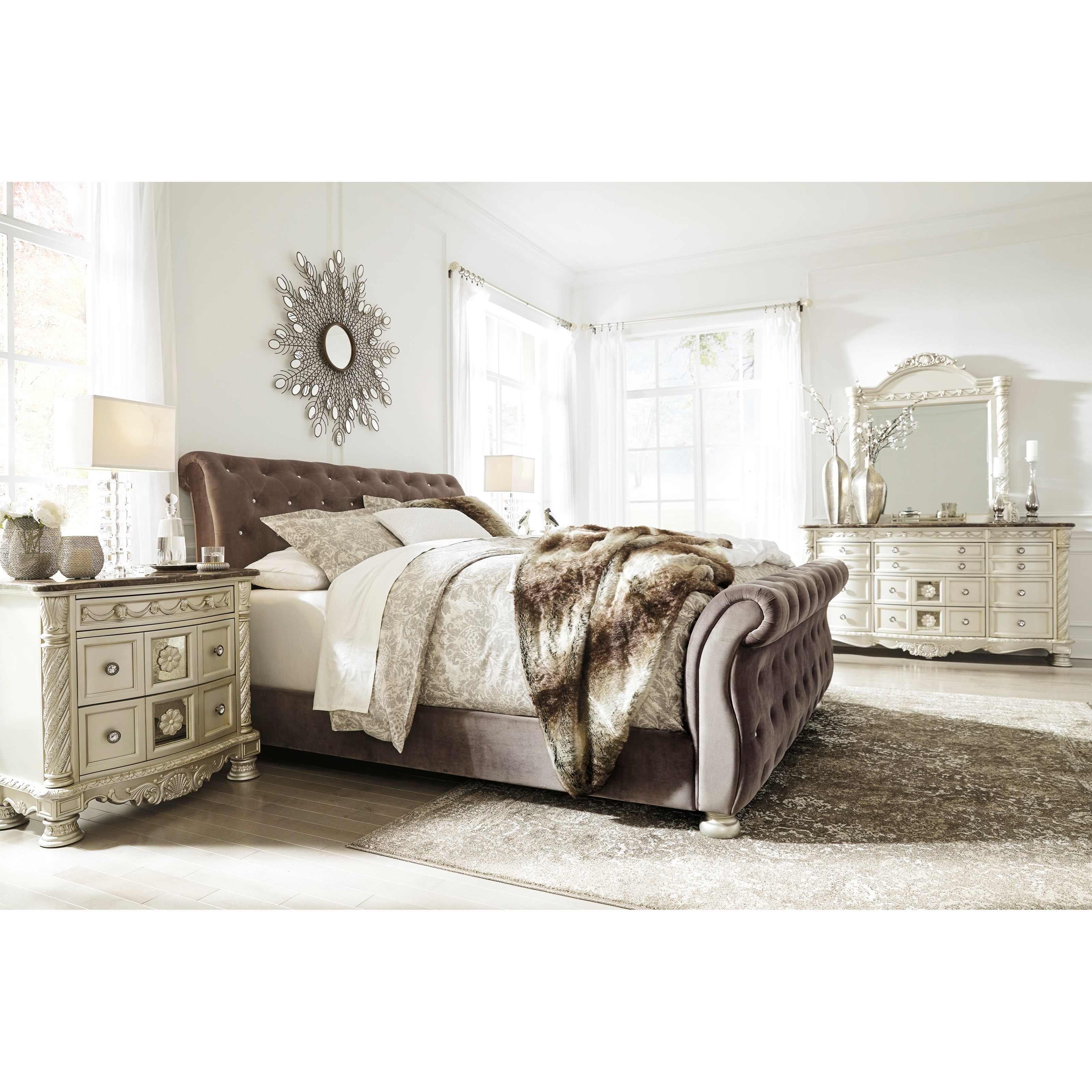 Signature Design by Ashley Cassimore Queen Upholstered Sleigh Bed with