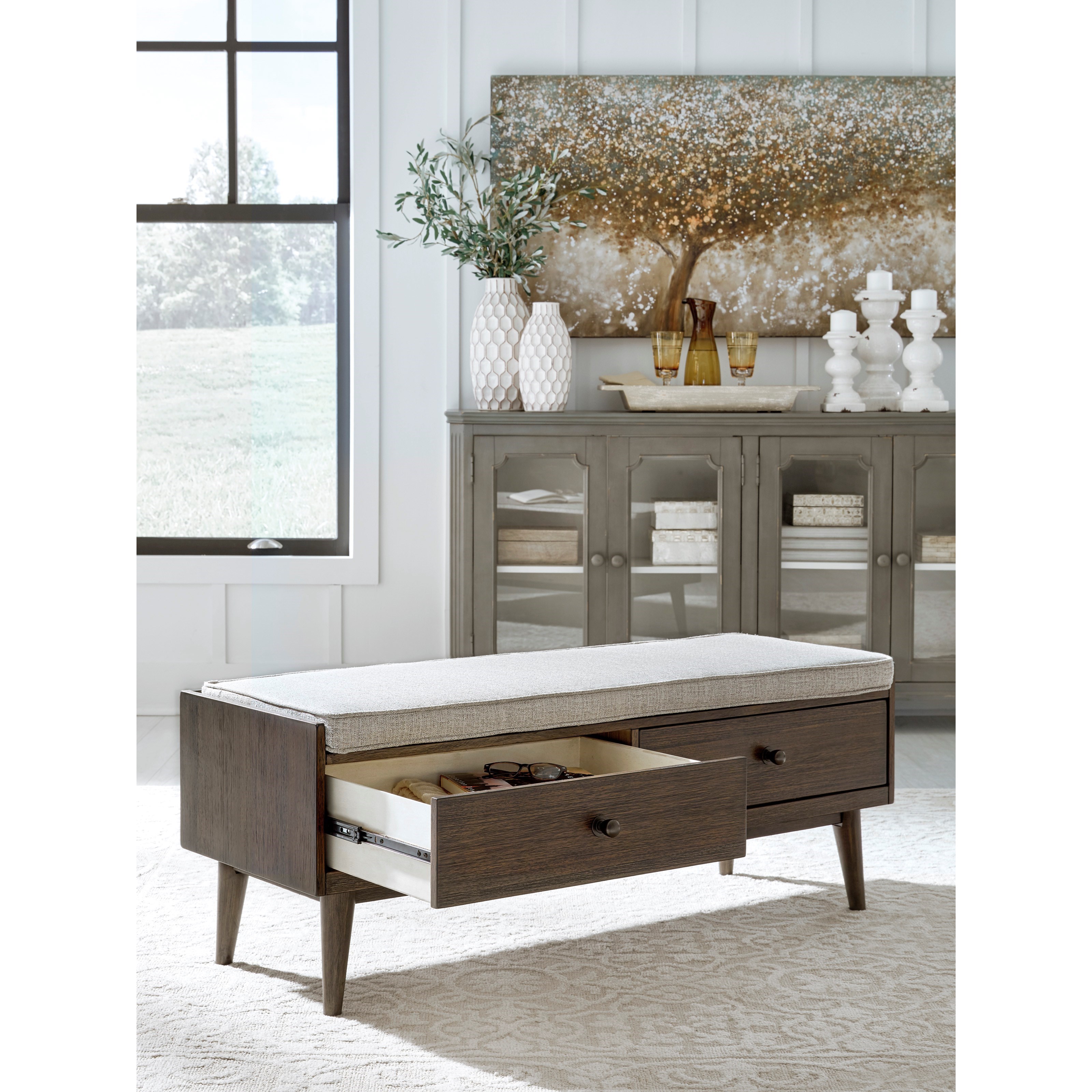 Signature Design by Ashley Chetfield Storage Bench with 2 Drawers and