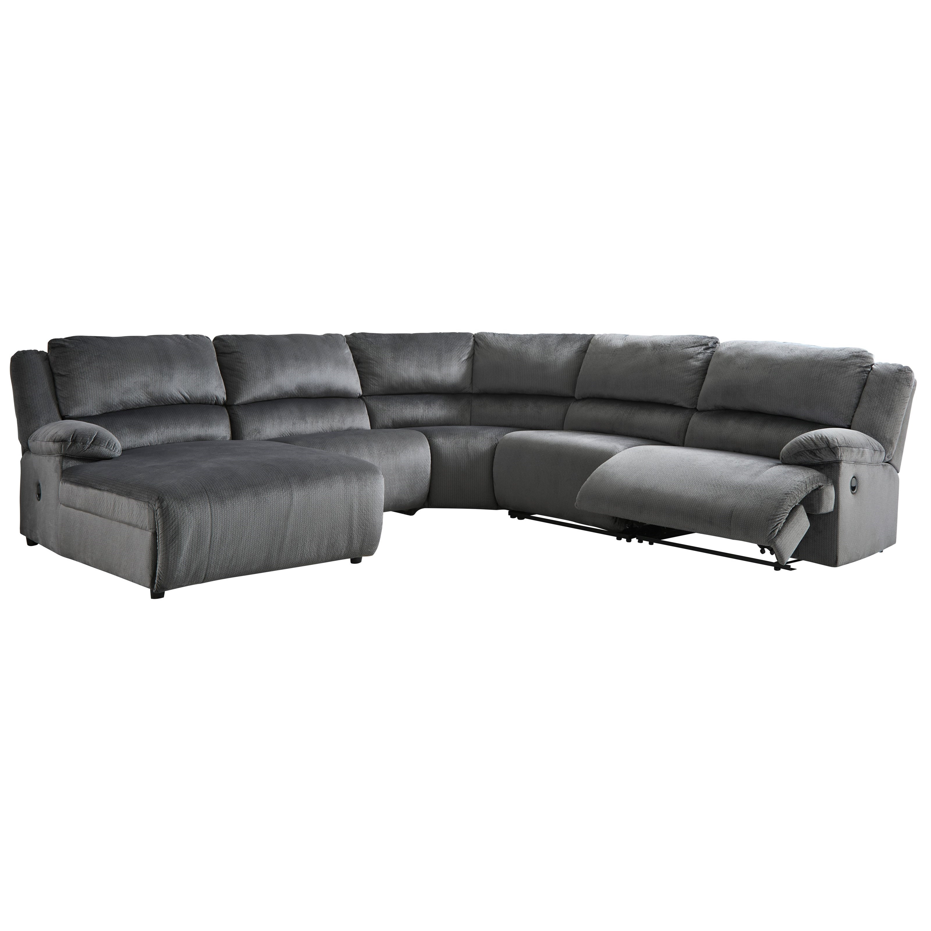 Signature Design by Ashley Clonmel Reclining Sectional with Pressback Chaise Houston's Yuma