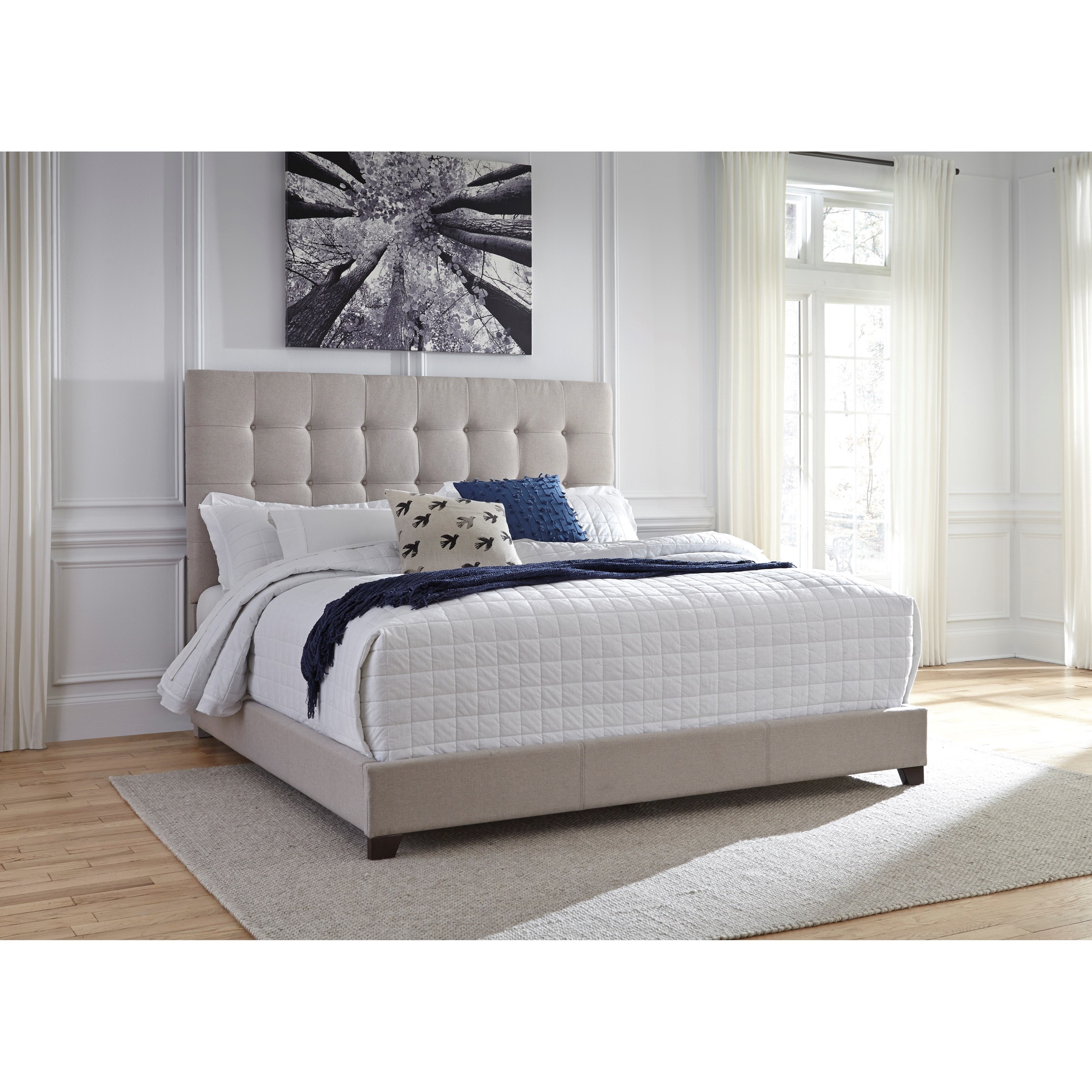 Signature Design by Ashley Dolante King Upholstered Bed w/ Tufted ...
